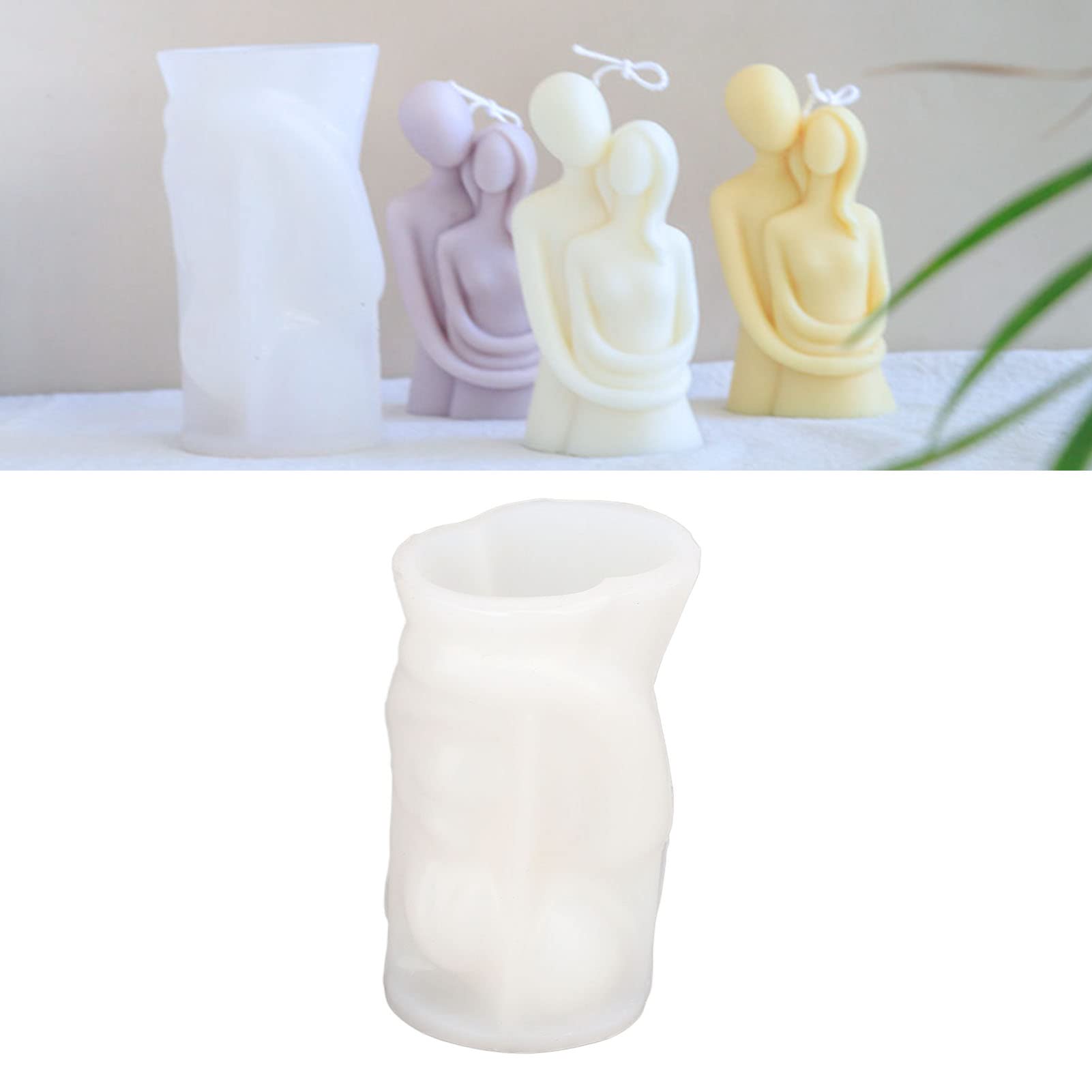 3D Couple Hugging Silicone Mold - Soft, Elastic & Easy Demoulding for DIY Candles, Soaps, Resin Crafts - Perfect for Valentine's Gifts, Wedding Favors & Home Decor