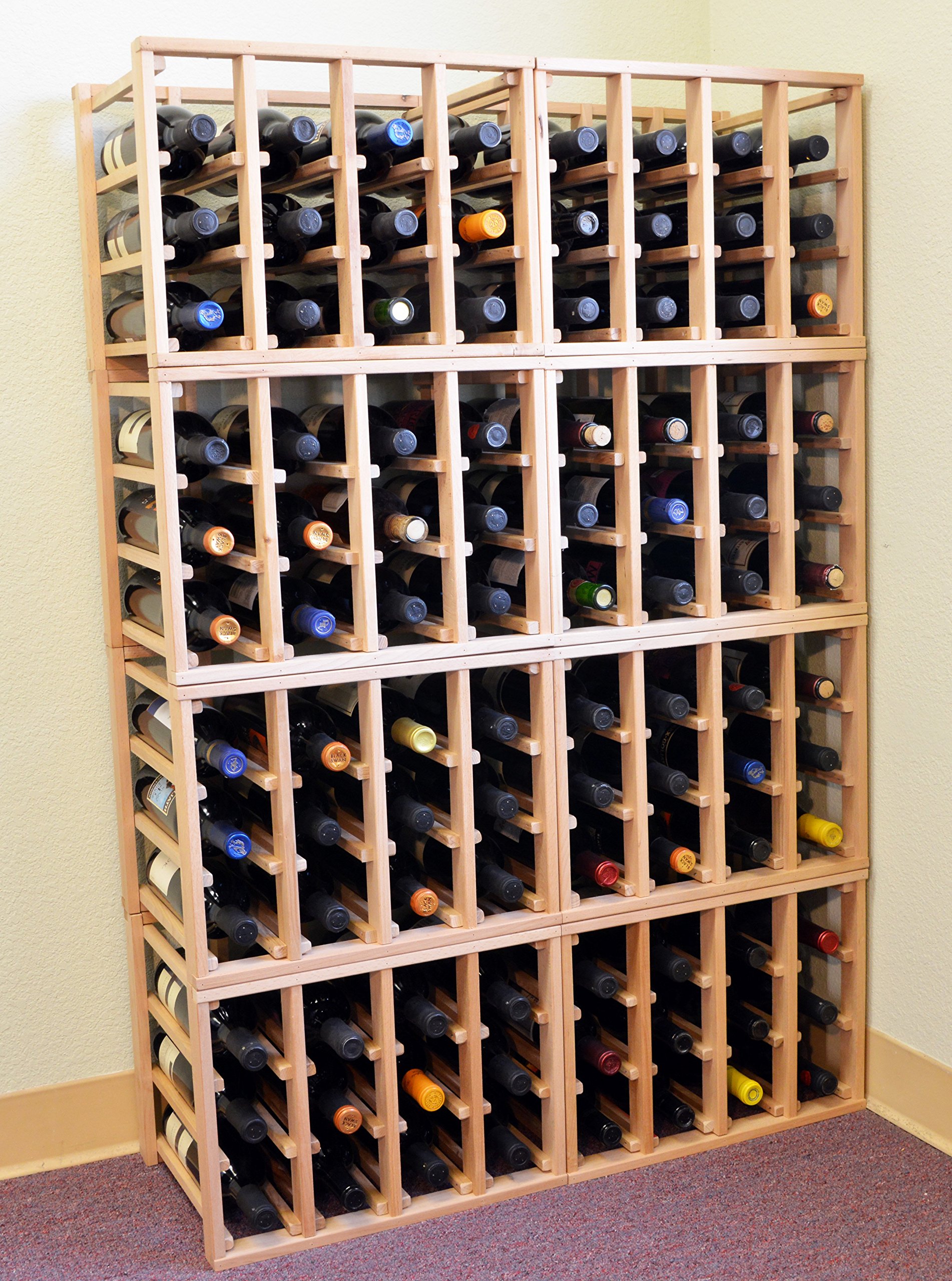 Modular Stackable Wine Rack - Holds 24 Bottles (Expandable to 96 Bottles) | Space-Saving Storage for Home Bars, Cellars & Restaurants