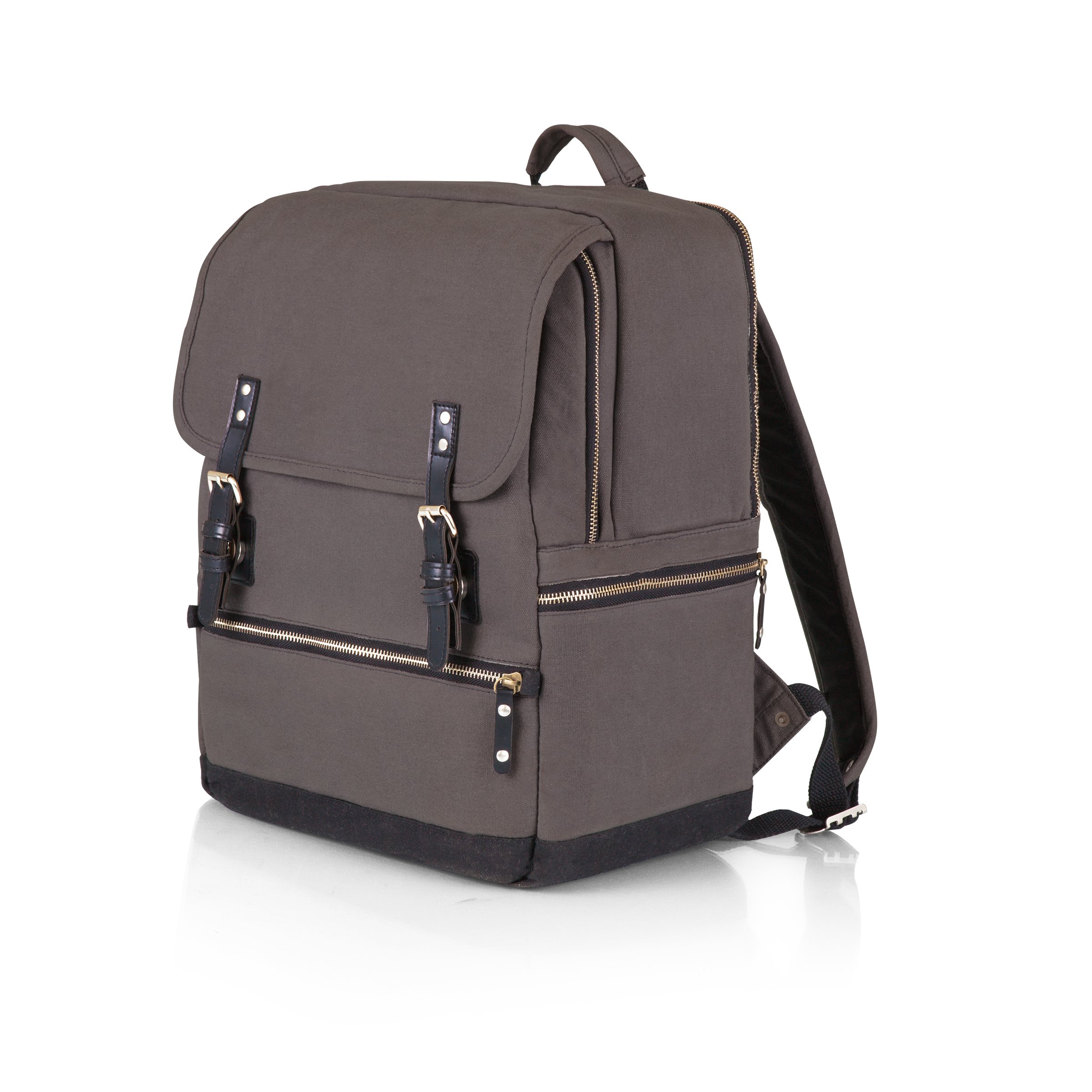 **PICNIC TIME Bar Backpack – 16-Piece Portable Cocktail Set with Cocktail Shaker, Insulated Bar Case (Gray) – Perfect for Outdoor Parties, Camping & Travel**