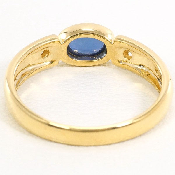 18K Yellow Gold Sapphire and Diamond Ring for Women - Elegant Blue Sapphire Engagement Wedding Band - Perfect for Proposals, Anniversaries, and Special Occasions