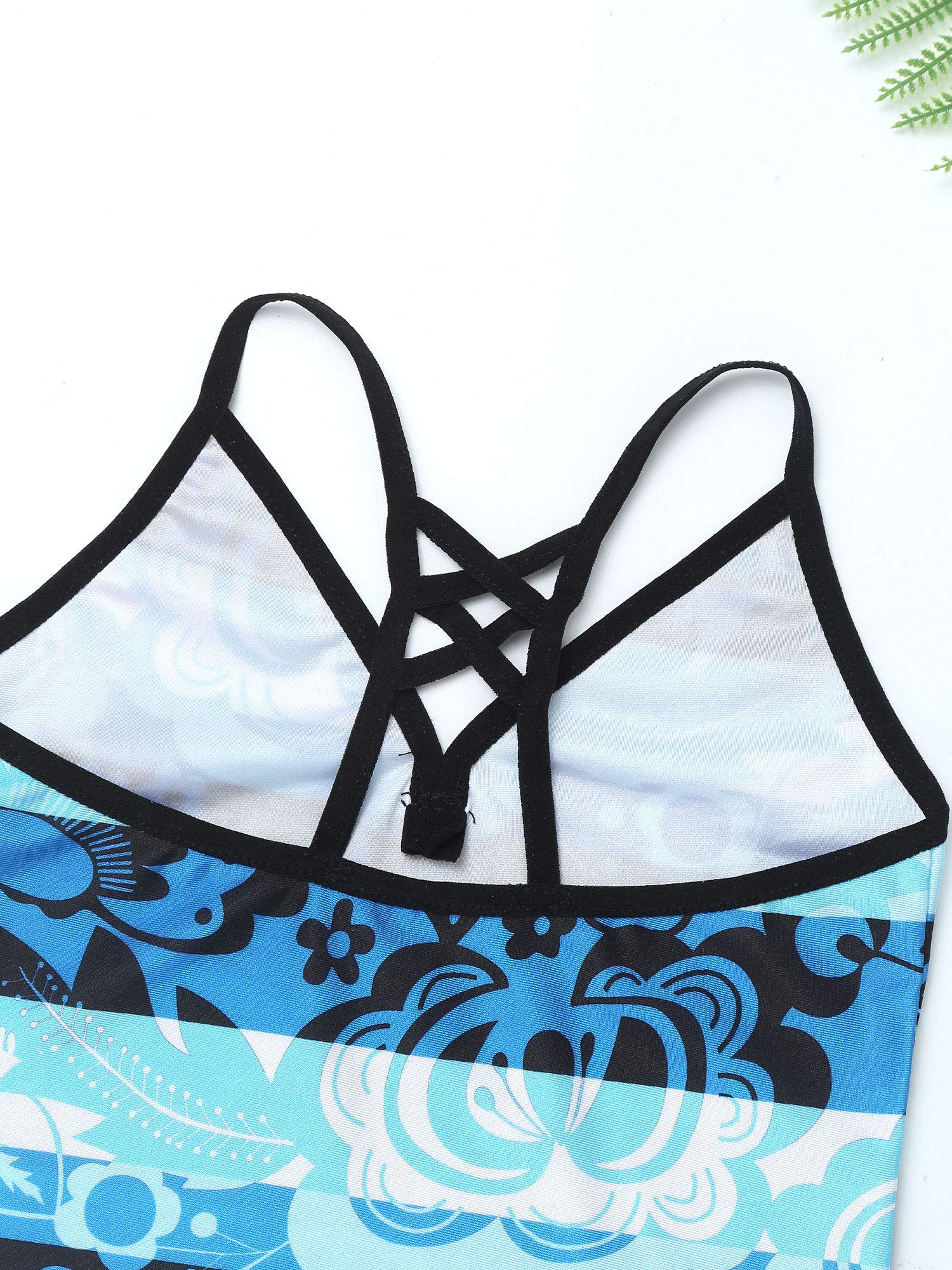 iiniim Girls 3-Piece Swimsuit Set - Floral Bohemian Print Tankini Top & Swim Shorts for Kids | Beach, Pool & Summer Water Activities