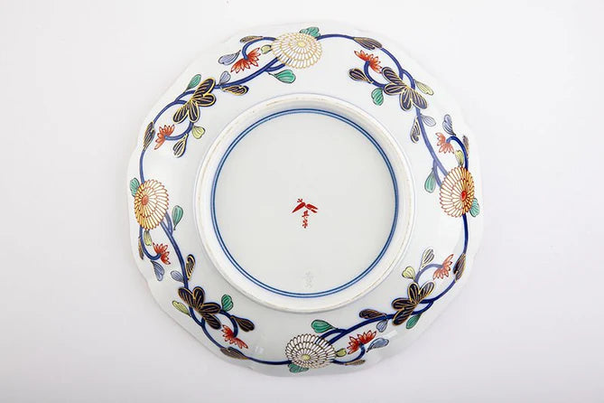 Authentic Arita Yaki Japanese Imari Style Ceramic Plate - 7.7 Inch (19.5cm) Handcrafted Dinnerware for Fine Dining & Home Decor