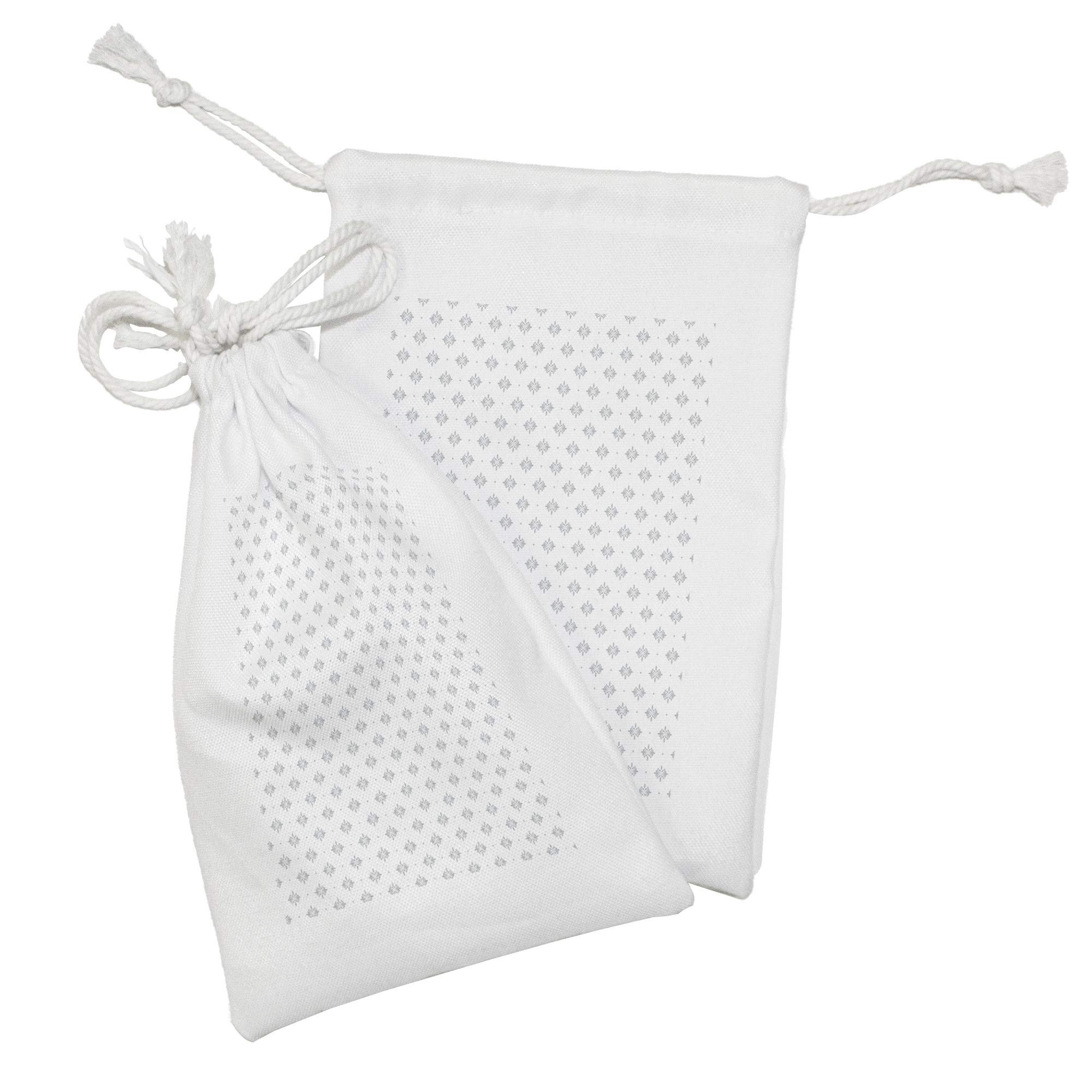 Ambesonne 2-Pack Damask Fabric Drawstring Pouches - Geometric Star & Baroque Print Small Bags for Toiletries, Jewelry, Travel Essentials (9