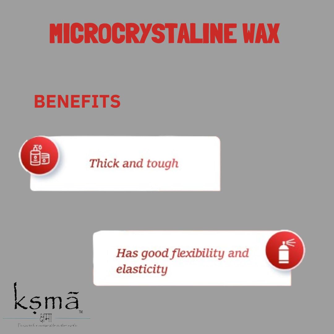 Ksma Microcrystalline Wax 400g - Cosmetic Grade for Creams, Lotions, Waterproof Mascara, Pressed Powder, Lipstick & Eyeliner - Ideal for DIY Beauty Products & Professional Makeup Formulations