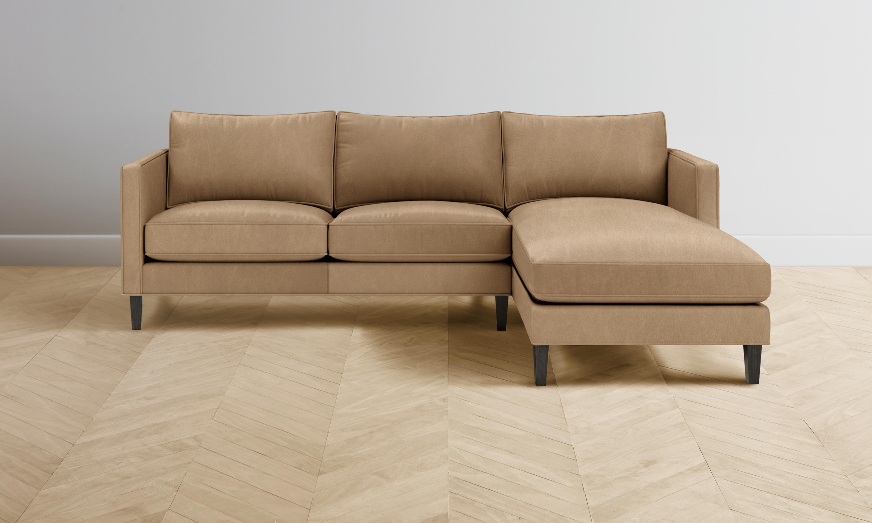 Premium Crosby Sectional Sofa in Tuscan Leather Camel - Luxurious Comfort for Living Room, Lounge & Family Gatherings