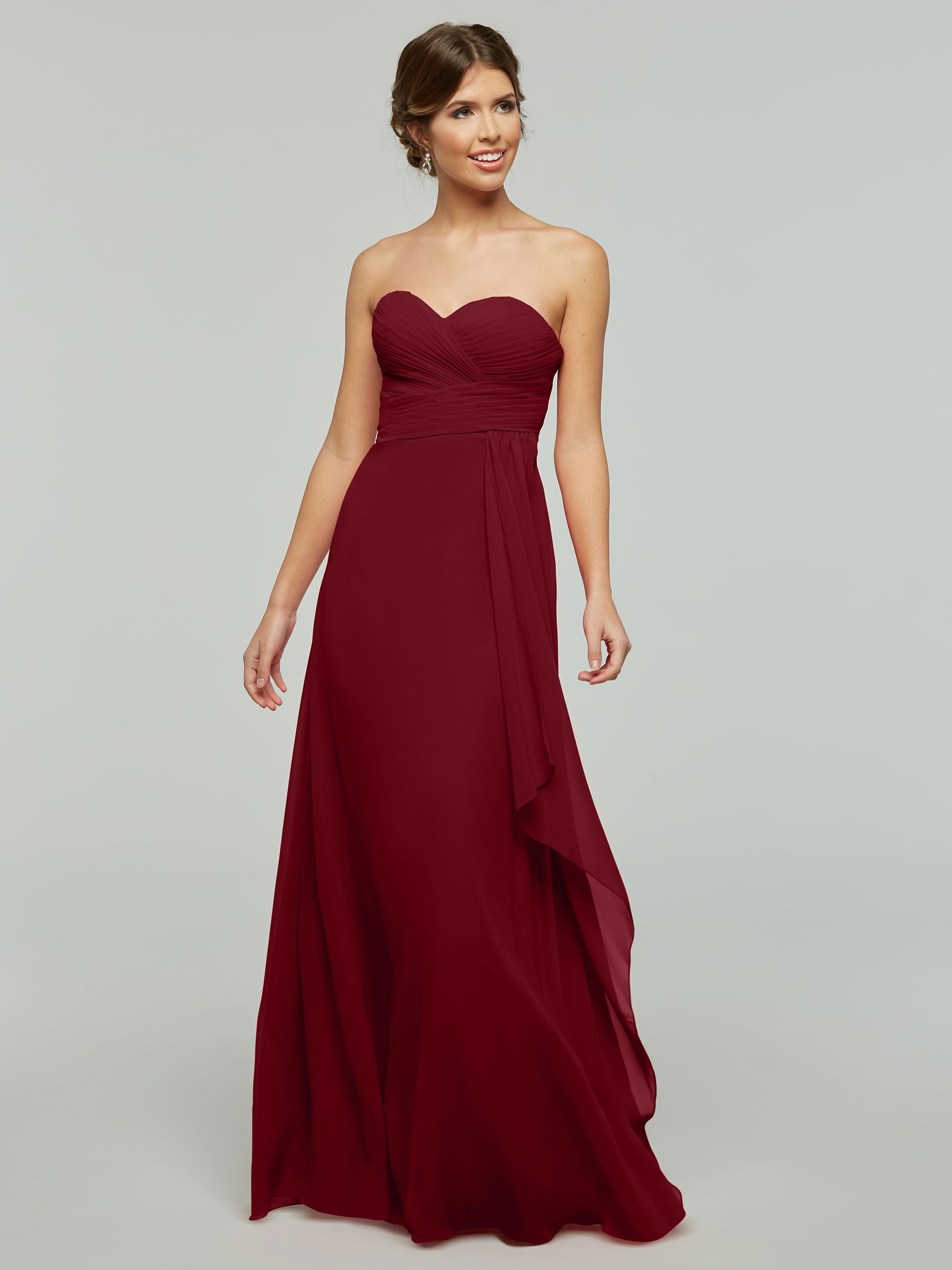 Elegant 80046 Chiffon Sheath Bridesmaid Dress with Sweetheart Neckline - Perfect for Weddings, Formal Events & Evening Parties