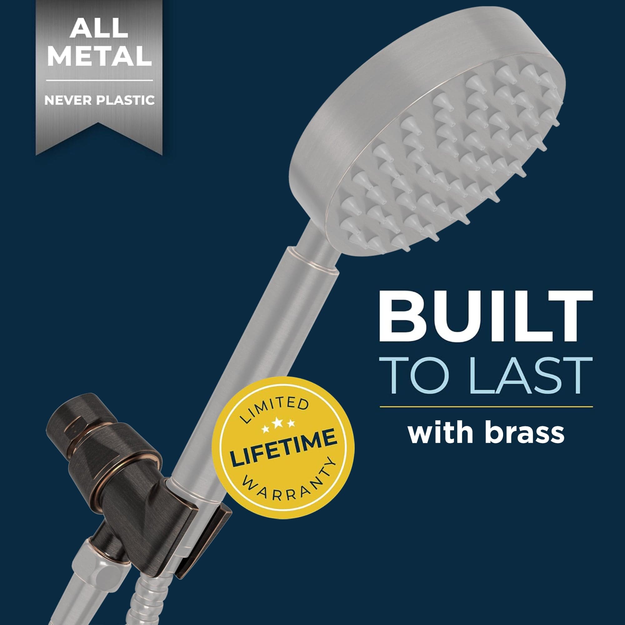 Stainless Steel Universal Handheld Shower Head Holder - Adjustable Shower Arm Mount for Bathroom, Perfect for Home, RV & Spa Use