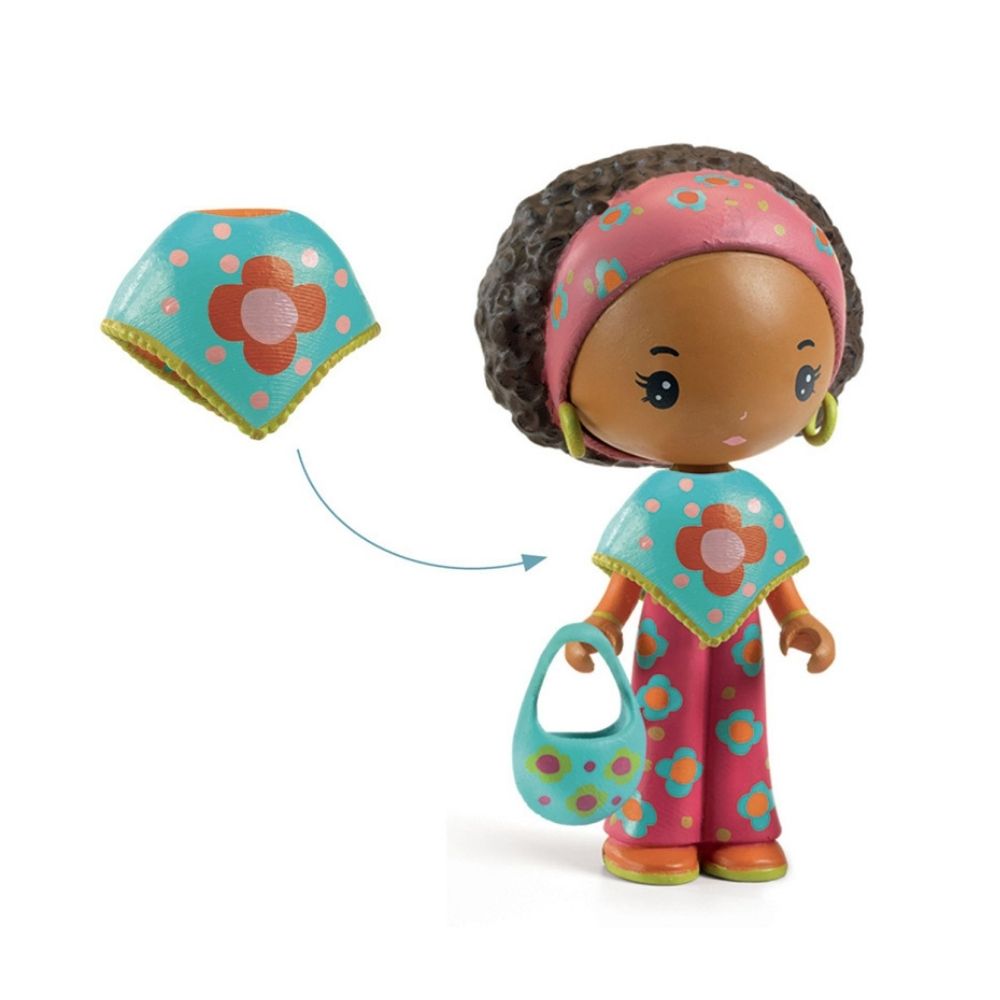 Djeco Tinyly Poppy & Nouky - Adorable Wooden Stacking Toy for Toddlers - Perfect for Early Learning & Playtime Fun
