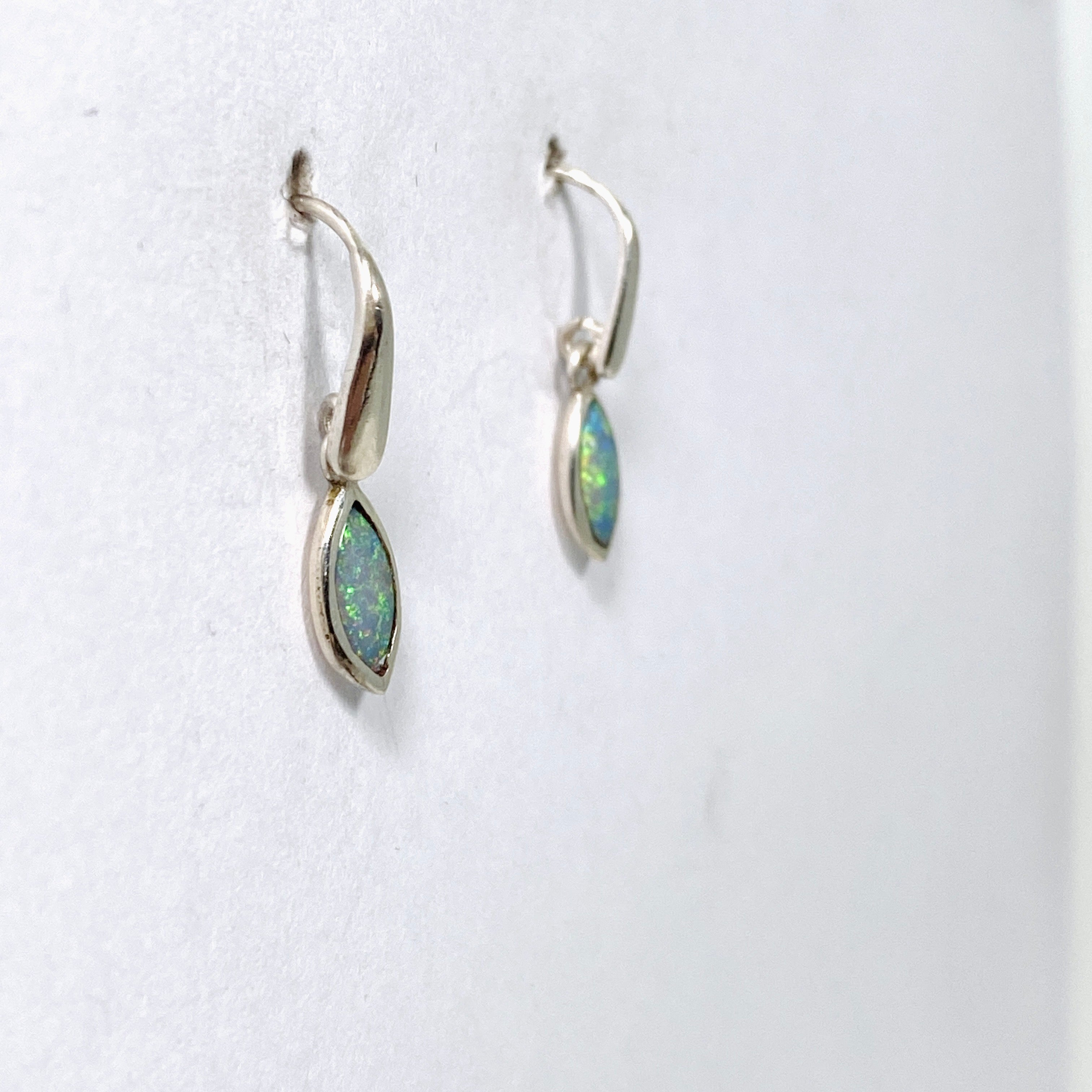 Opal Solid (Lightning Ridge) Marquise Cabochon Earrings - Natural Australian Gemstone Jewelry for Women | Perfect for Weddings, Parties & Special Occasions