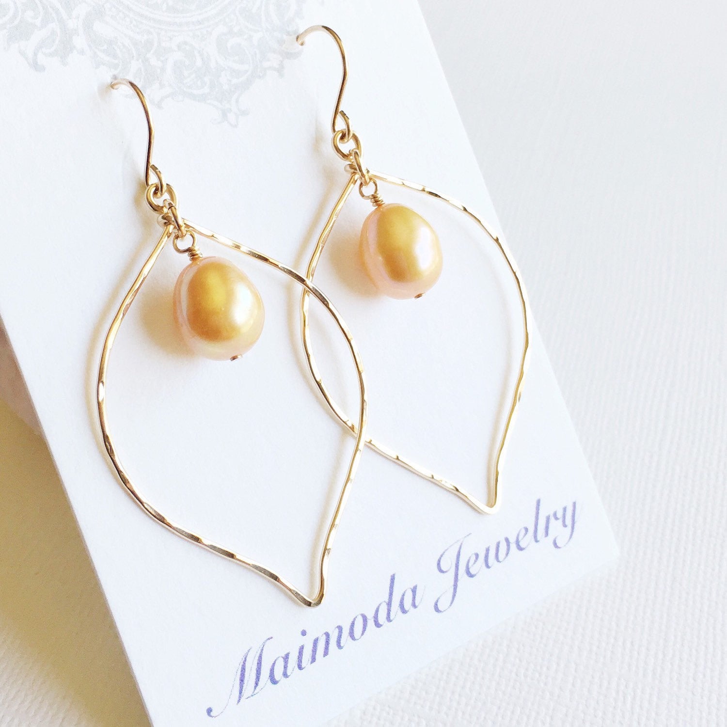 Doree Gold Pearl Earrings (E135) - Elegant Jewelry for Women, Perfect for Weddings, Parties & Special Occasions