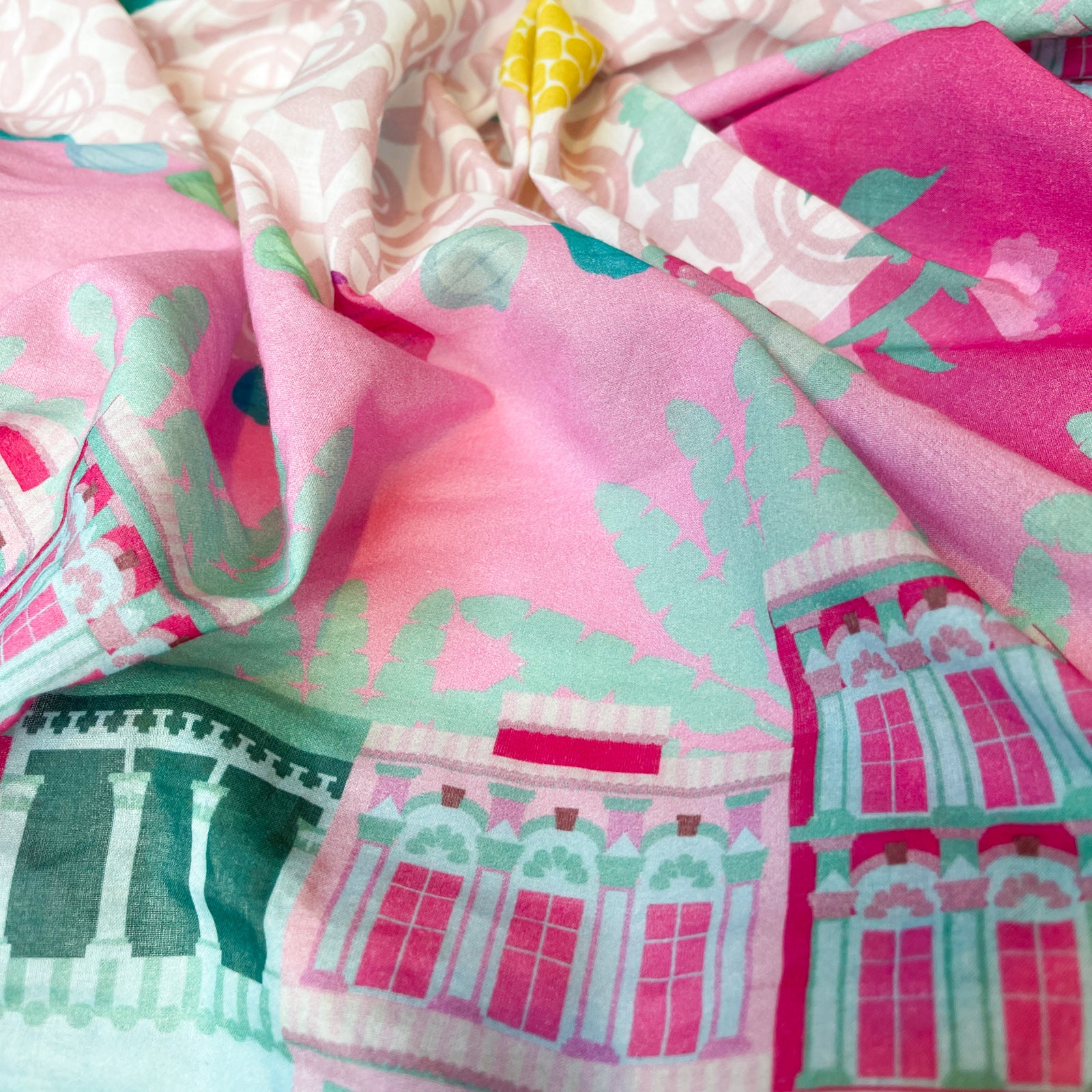 Peranakan Manis Cotton Scarf - Lightweight & Breathable Fashion Accessory for Women | Perfect for Travel, Office & Special Occasions