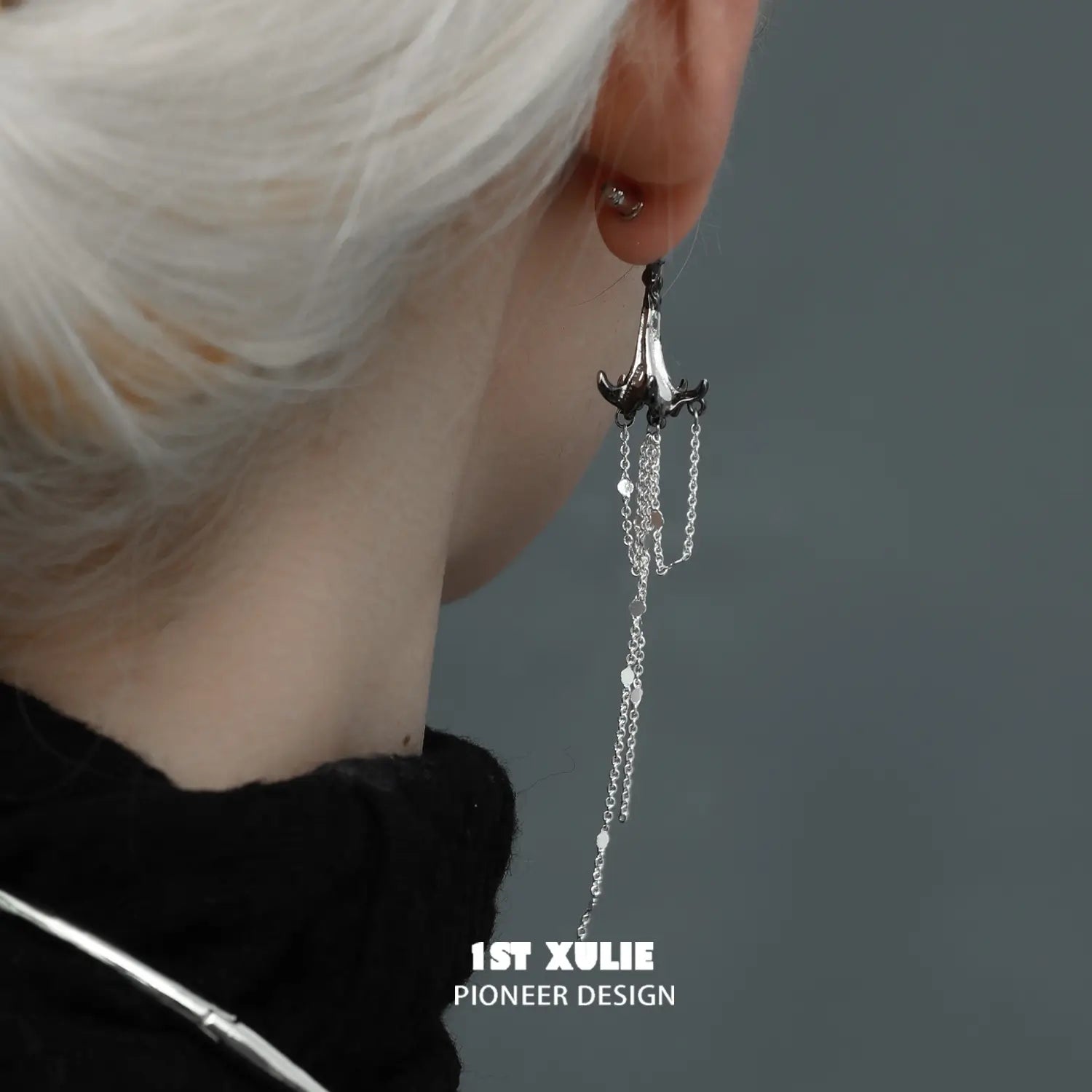18K Platinum Plated Tassel Earrings - Bloody Datura Design | Elegant Dangle Earrings for Women | Perfect for Parties, Weddings & Special Occasions