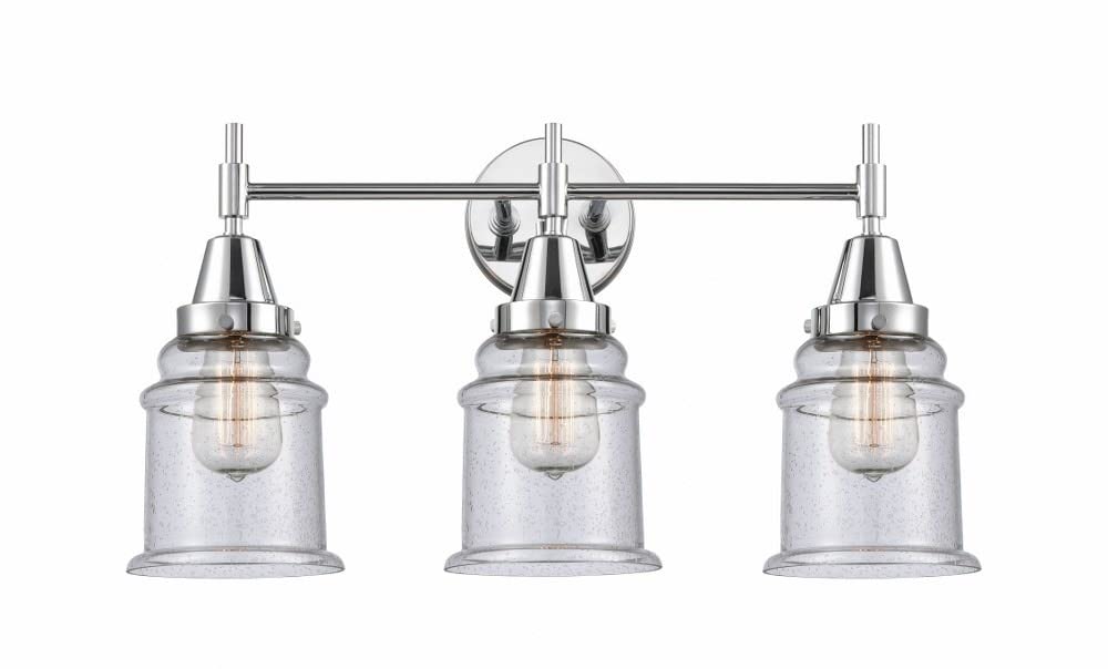 Innovations 447-3W-PC-G184 Transitional 3-Light Bathroom Vanity Light Fixture in Chrome Finish - Perfect for Modern Bathroom, Powder Room, and Master Bath Lighting Upgrade