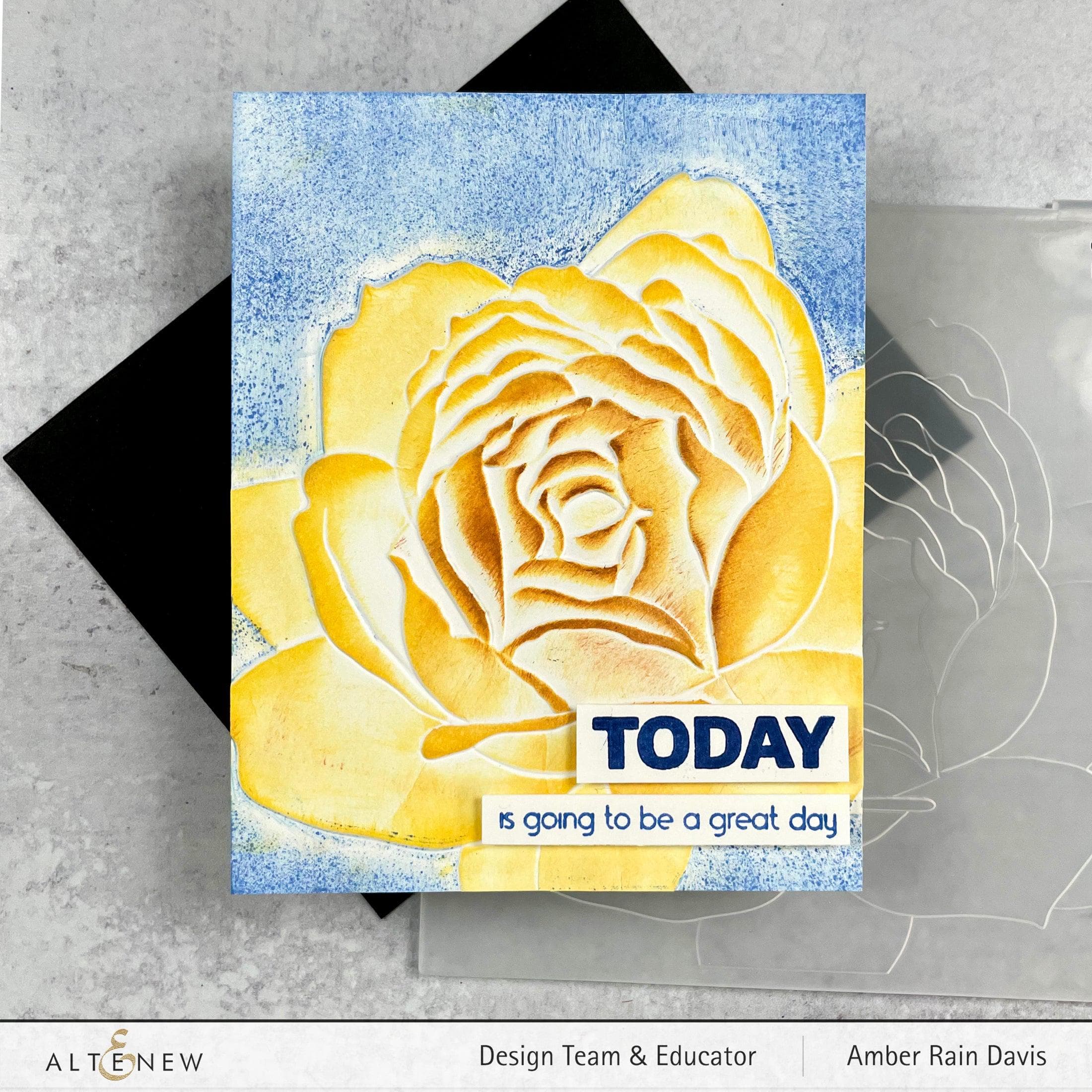 Rosy 3D Embossing Folder for Card Making, Scrapbooking & DIY Crafts - Floral Design Paper Craft Tool for Handmade Greeting Cards, Invitations & Albums
