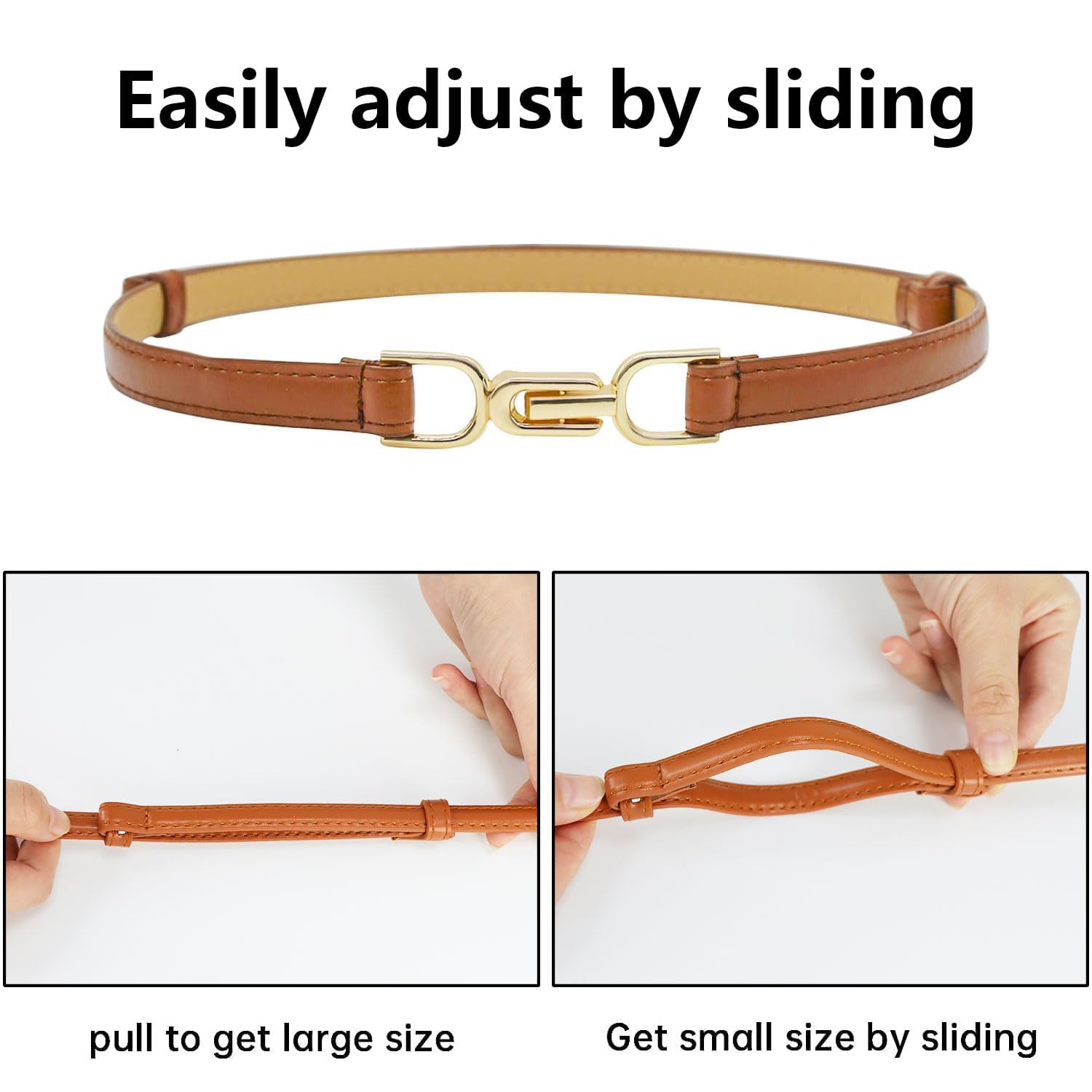 2 Pack Women's Adjustable Skinny Leather Belts for Jeans, Dresses & Pants - Fashion Accessories for Casual, Office & Party Wear | Perfect for Everyday Use, Work Attire, Date Nights & Special Occasions | Great Gift for Birthday, Anniversary & Christmas | Style with High-Waisted Bottoms, Layering & Tucked Shirts | Ideal for Business Meetings, Weekend Outings & Formal Events