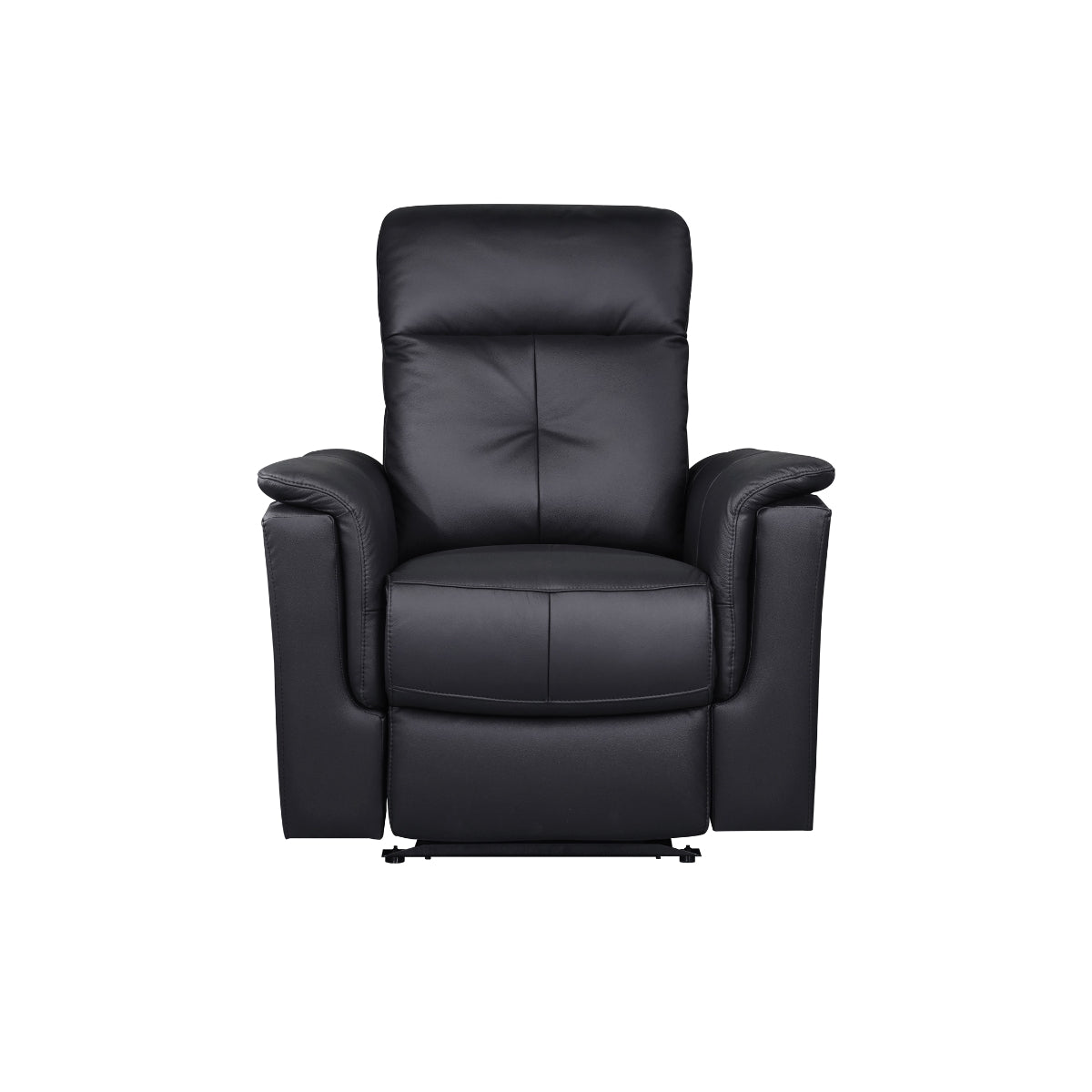 Premium Black Leather Power Recliner with USB Charging Port - Comfortable Glider Chair for Living Room, Home Theater & Office Relaxation