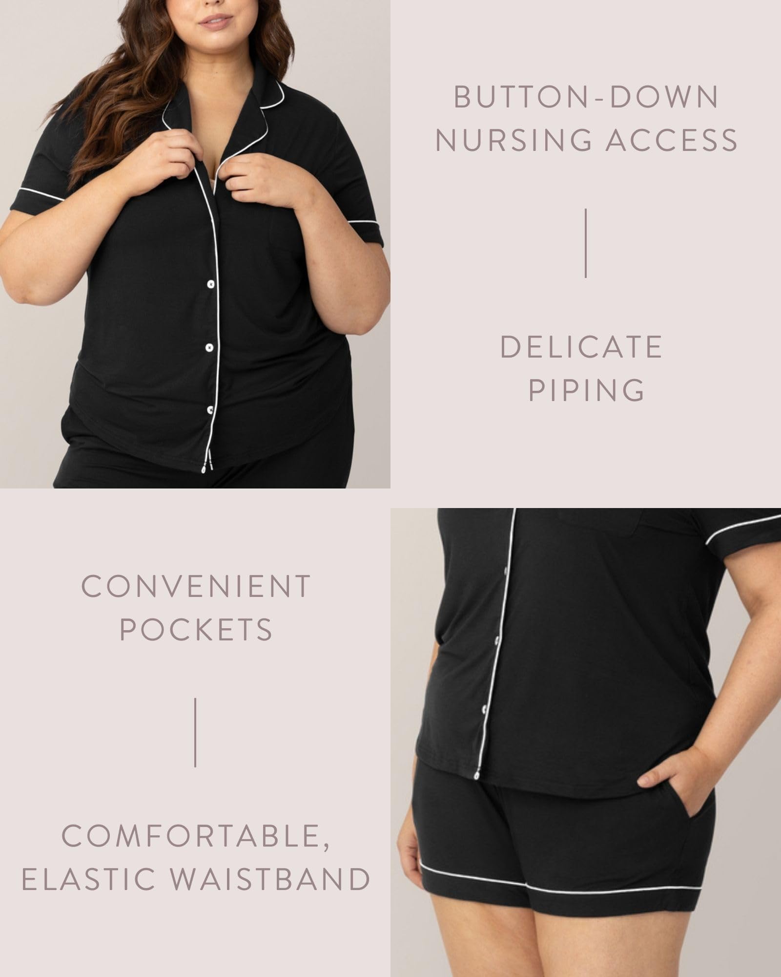 Kindred Bravely Clea Classic Short Sleeve Maternity & Nursing Pajama Set - Soft Cotton Breastfeeding Sleepwear for Pregnant & Postpartum Women - Perfect for Nighttime Nursing & Comfortable Sleep
