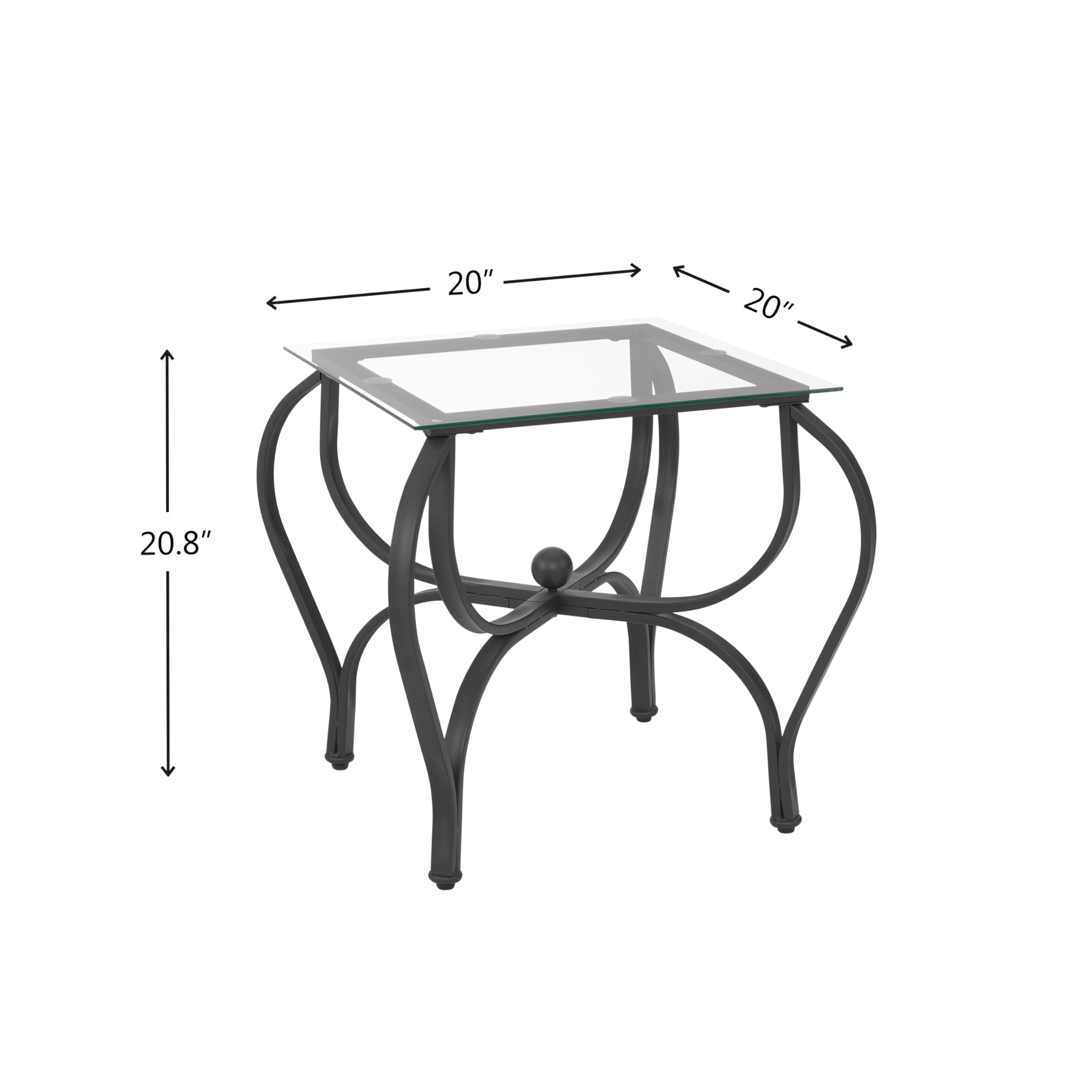 3-Piece Coffee Table Set with Tempered Glass Top & Metal Frame - Modern Living Room Furniture Set Includes Coffee Table & 2 End Tables - Perfect for Home, Office & Lounge Areas