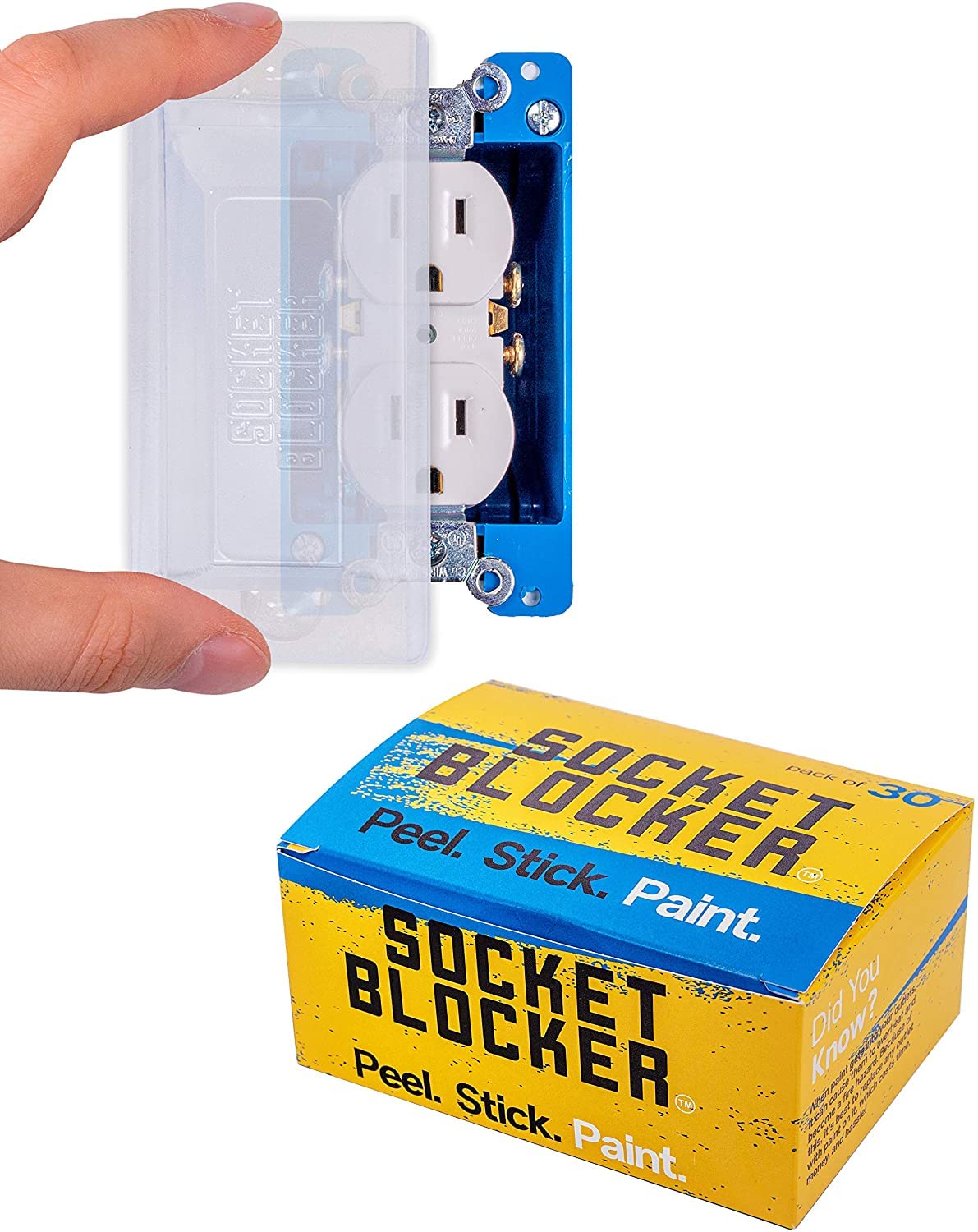Smart Outlet Cover for Drywall & Painting - 6 Pack - No Tape Needed for Remodeling & DIY Projects - Perfect for Home Renovation, Electrical Safety, and Wall Protection