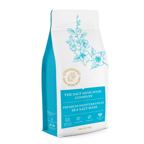 Premium Mediterranean Coarse Grain (2mm) Lavender Sea Salt Soak - 15 lbs Bulk Bath Salt for Relaxation & Skin Care - Spa, Aromatherapy, Gift Sets
