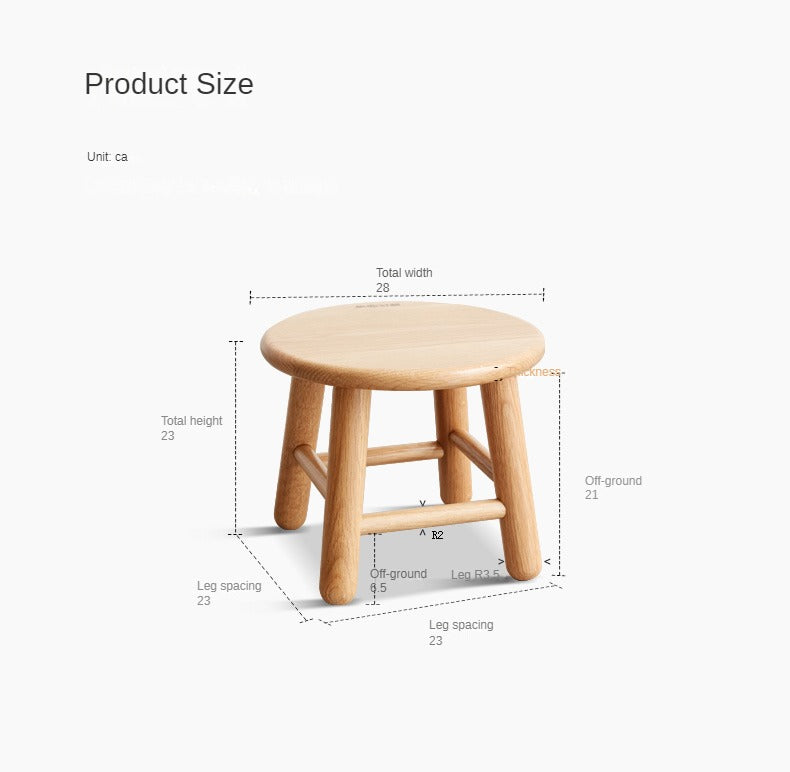 Solid Oak and Beech Wood Small Stool - Handcrafted Wooden Footstool, Side Table or Decorative Accent for Living Room, Bedroom, Nursery