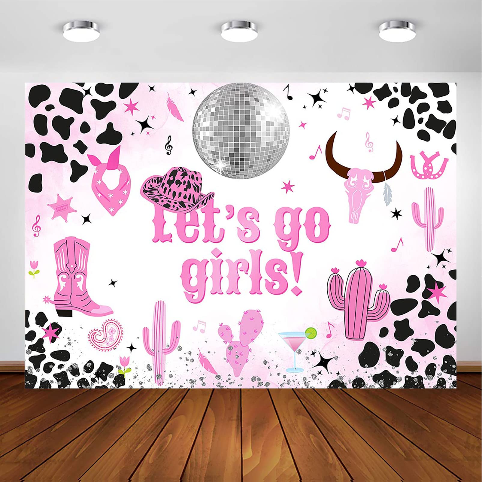 Avezano Cowgirl Party Backdrop - 10x8ft Western Theme Photoshoot Background for Bachelorette, Birthday & Dance Parties | Perfect for Disco Cowgirl Decorations, Girls Night & Western Celebrations