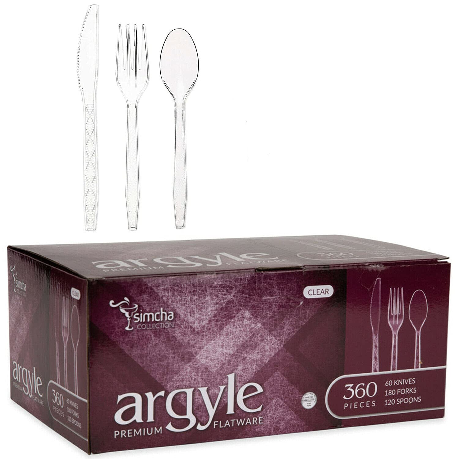 360-Count Heavy Duty Disposable Plastic Utensil Set - 180 Forks, 120 Spoons & 60 Knives Combo Pack | Durable Clear Cutlery for Parties, Weddings, Catering, Picnics & Outdoor Events | BPA-Free Bulk Utensils for Buffets, BBQs & Large Gatherings
