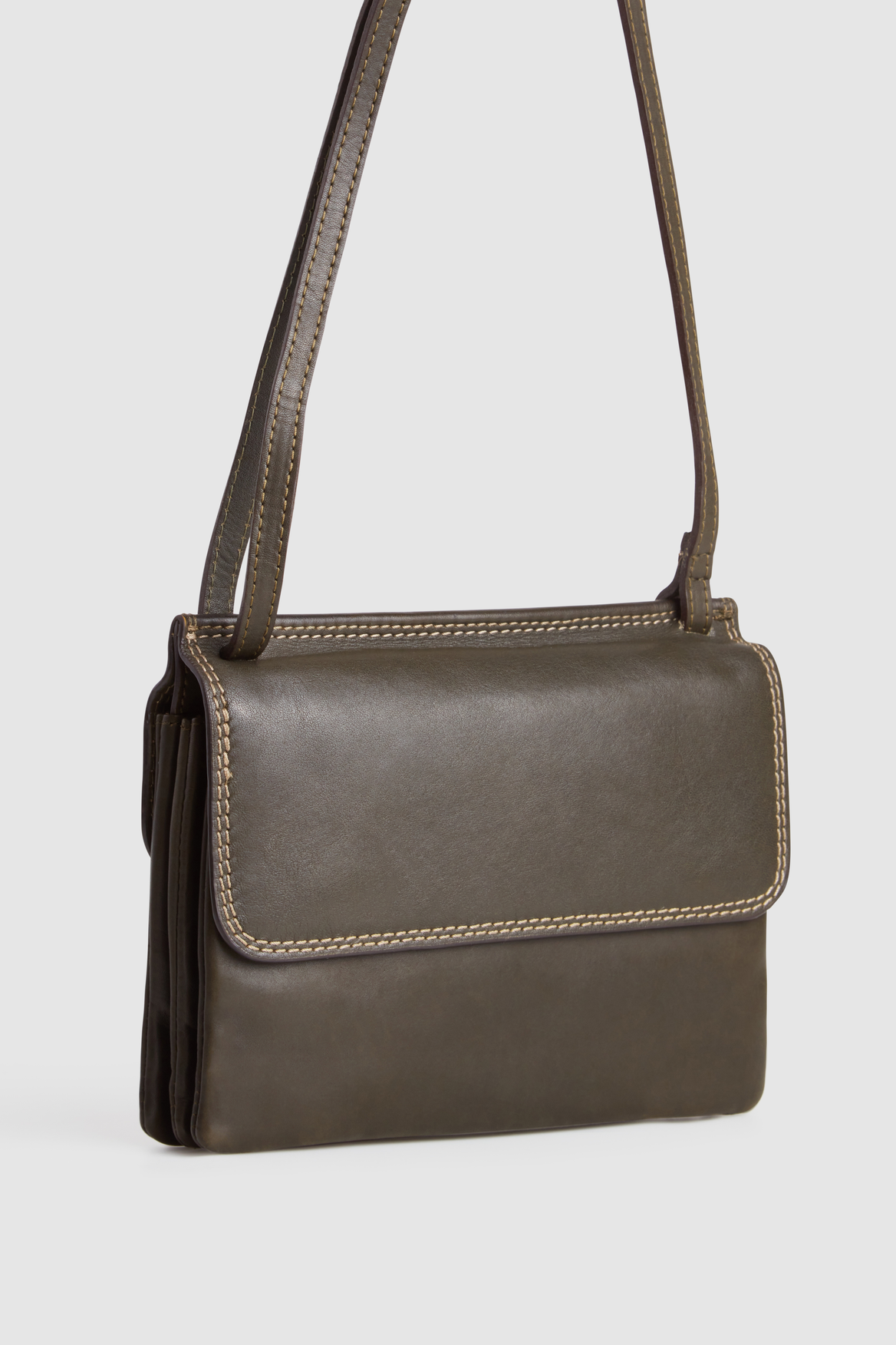 Genuine Maya Leather Double Flap Crossbody Bag for Women - Stylish Shoulder Purse with Adjustable Strap, Perfect for Work, Travel & Everyday Use