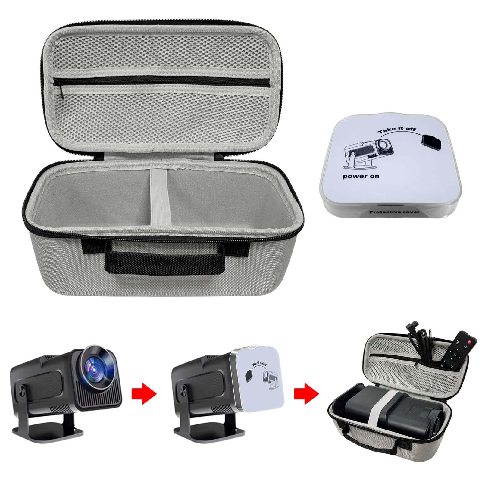 HY320 Projector Carrying Case with Lens Cap - Durable Travel Storage Bag for Magcubic HY320 Projector Accessories