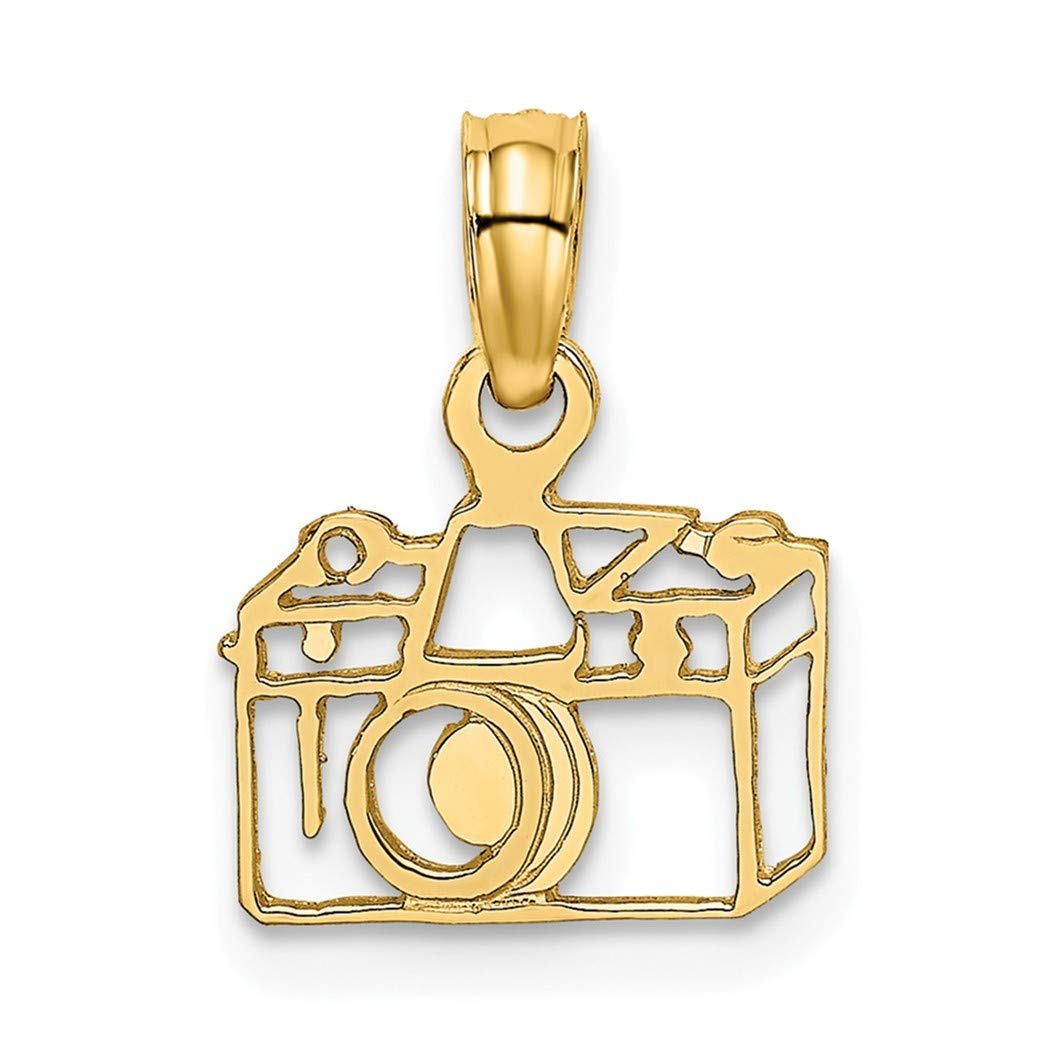 10mm 14K Gold Camera Charm Pendant Necklace - Elegant Jewelry Gift for Women, Perfect for Photography Enthusiasts & Fashion Accessories (Birthday, Anniversary, Valentine's Day)