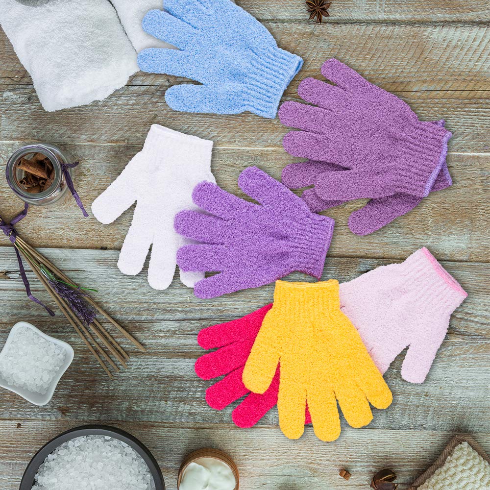 Duufin 28-Piece Exfoliating Gloves Set - Premium Body Scrub Bath Mitts for Dead Skin Removal & Smooth Skin - Ideal for Shower, Spa, Massage & Dry Brushing - Perfect for Home & Professional Use