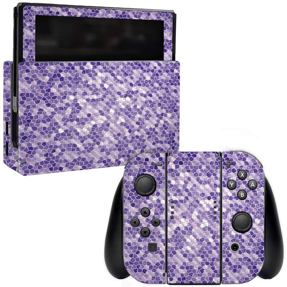 Premium Carbon Fiber Skin for Nintendo Switch - Stained Glass Design | Protective & Durable Textured Cover | Easy to Apply & Remove | USA Made | Perfect for Gaming Protection & Style Upgrade