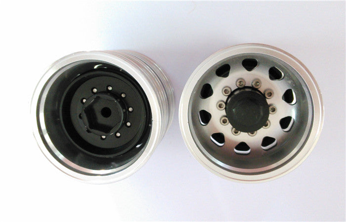 1/14 Scale TOUCANHOBBY Narrow Sponge Tires with Metal Rear Wheel Hub - Replacement Parts for RC Tractor, Truck & Dumper DIY Models - Perfect for Off-Road Racing & Construction Site Simulation