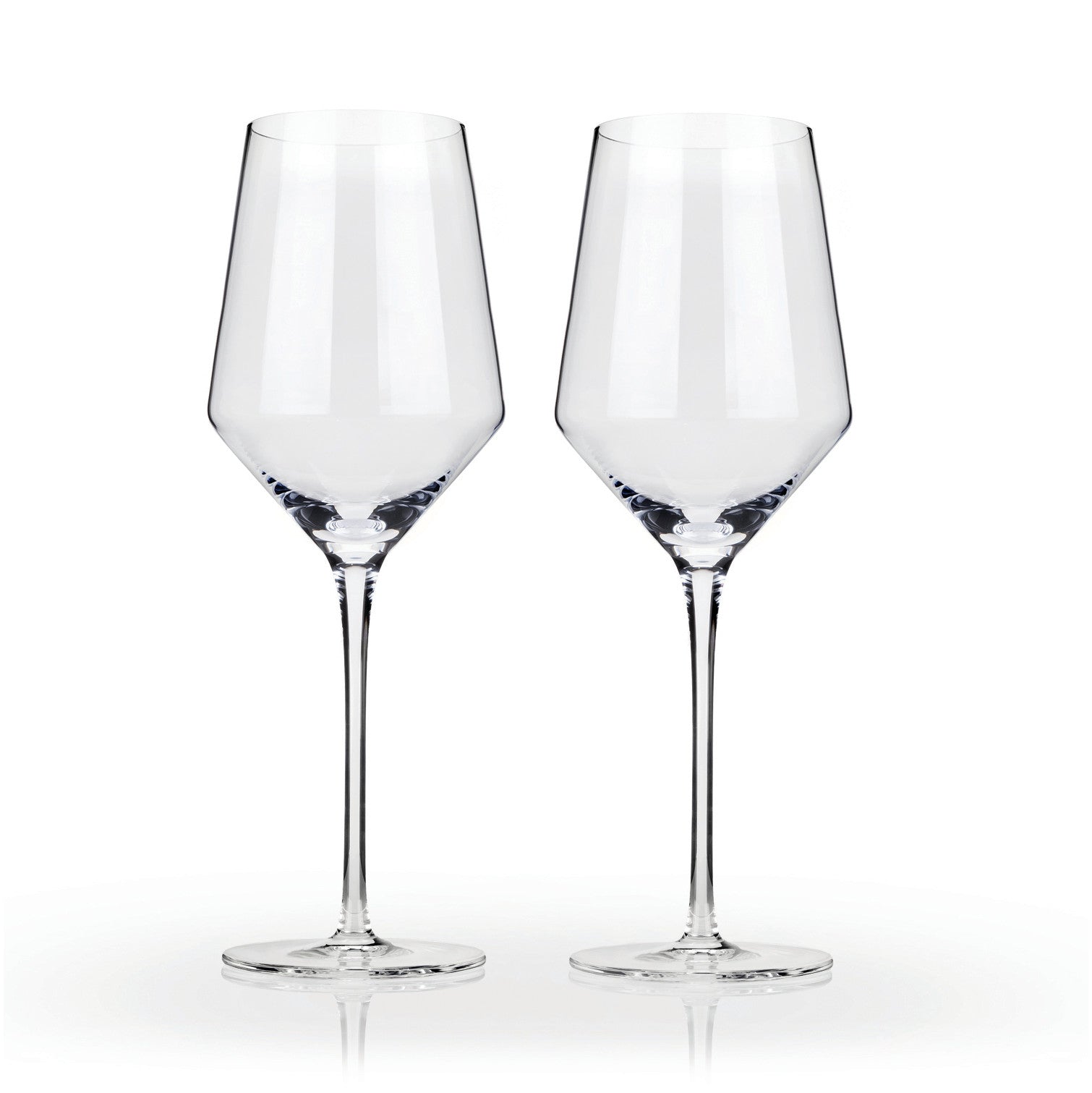 Premium Raye Angled Crystal Chardonnay Wine Glasses Set of 2 - Elegant Stemware for Fine Dining, Romantic Dinners & Wine Tasting Events