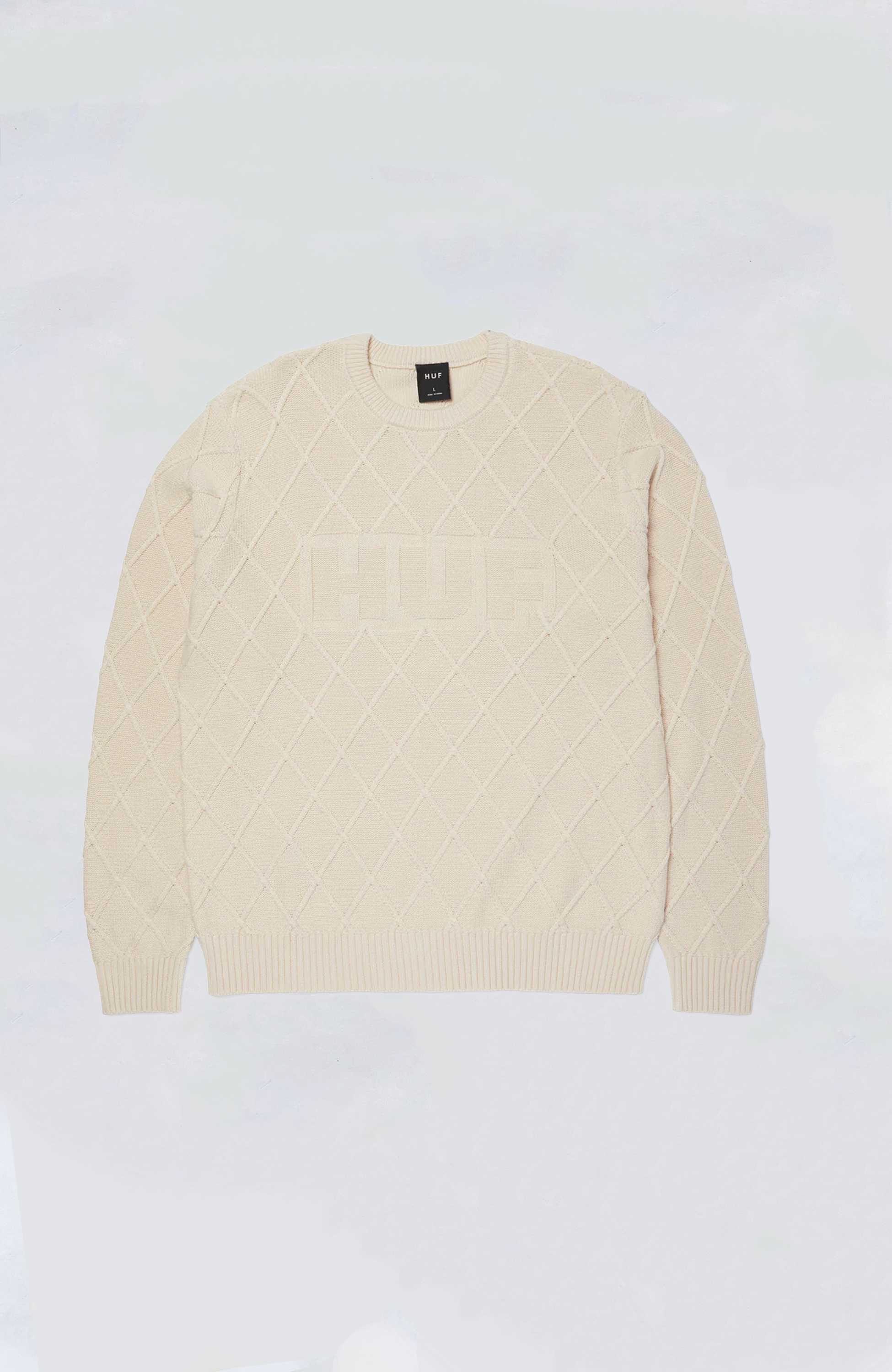 HUF Grid Crewneck Sweater for Men | Classic Streetwear Pullover | Casual & Comfortable Knit Sweater | Perfect for Urban Fashion, Street Style & Everyday Wear