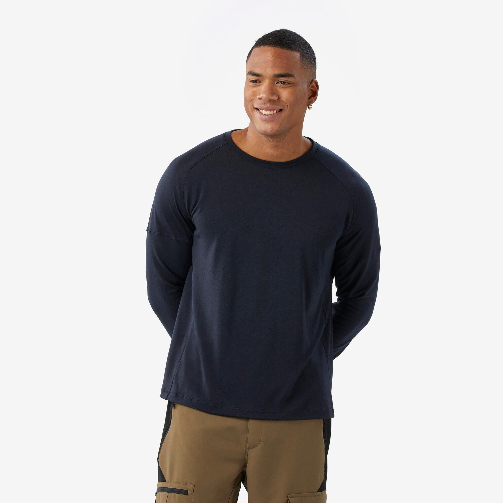 Simond Men's Merino Wool Long Sleeve T-Shirt - Soft, Breathable & Odor Resistant Base Layer for Hiking, Camping & Outdoor Activities