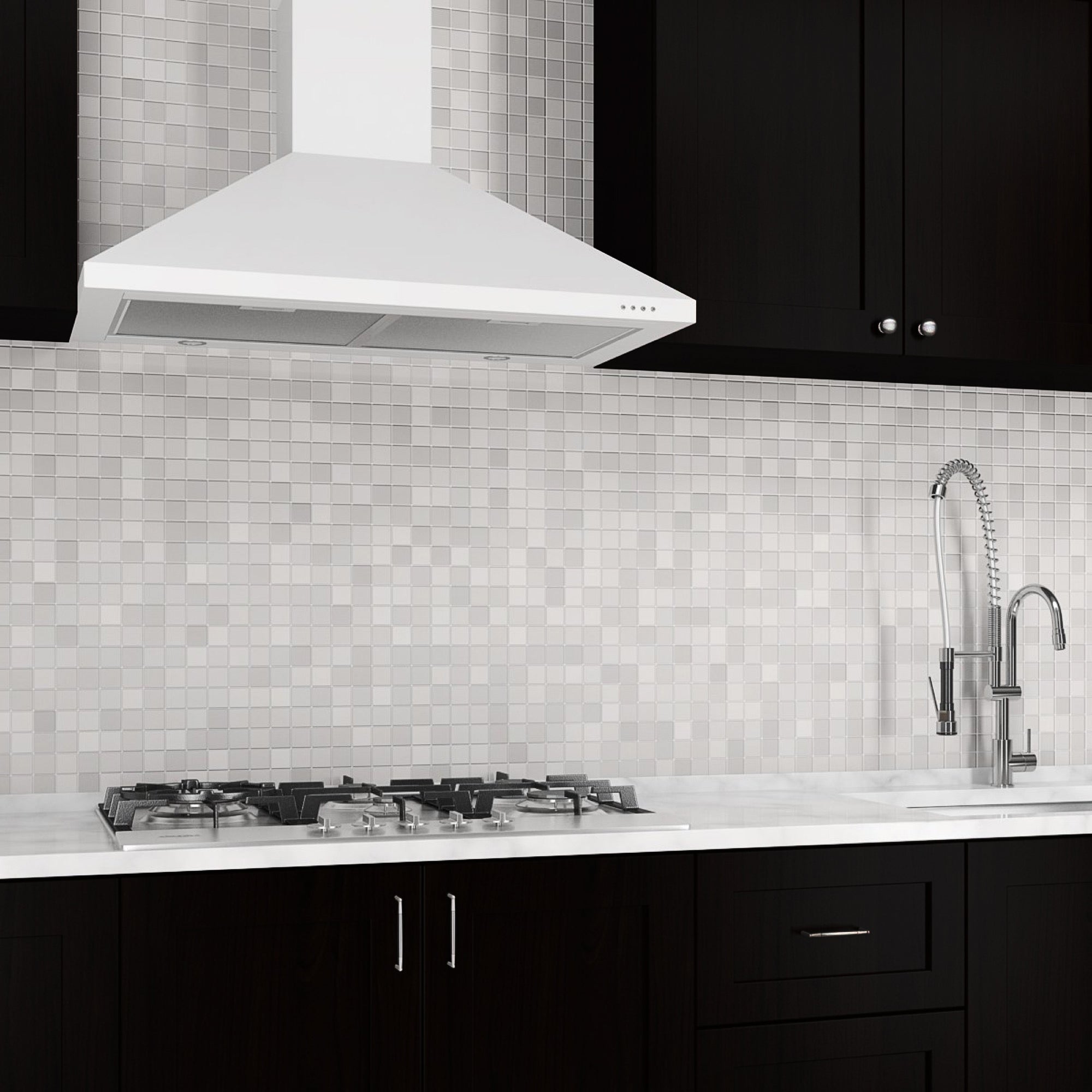 WPPW430 30 Inch White Wall Mounted Convertible Range Hood - Powerful Kitchen Ventilation for Smoke & Odor Removal - Perfect for Modern Home Cooking & Grilling