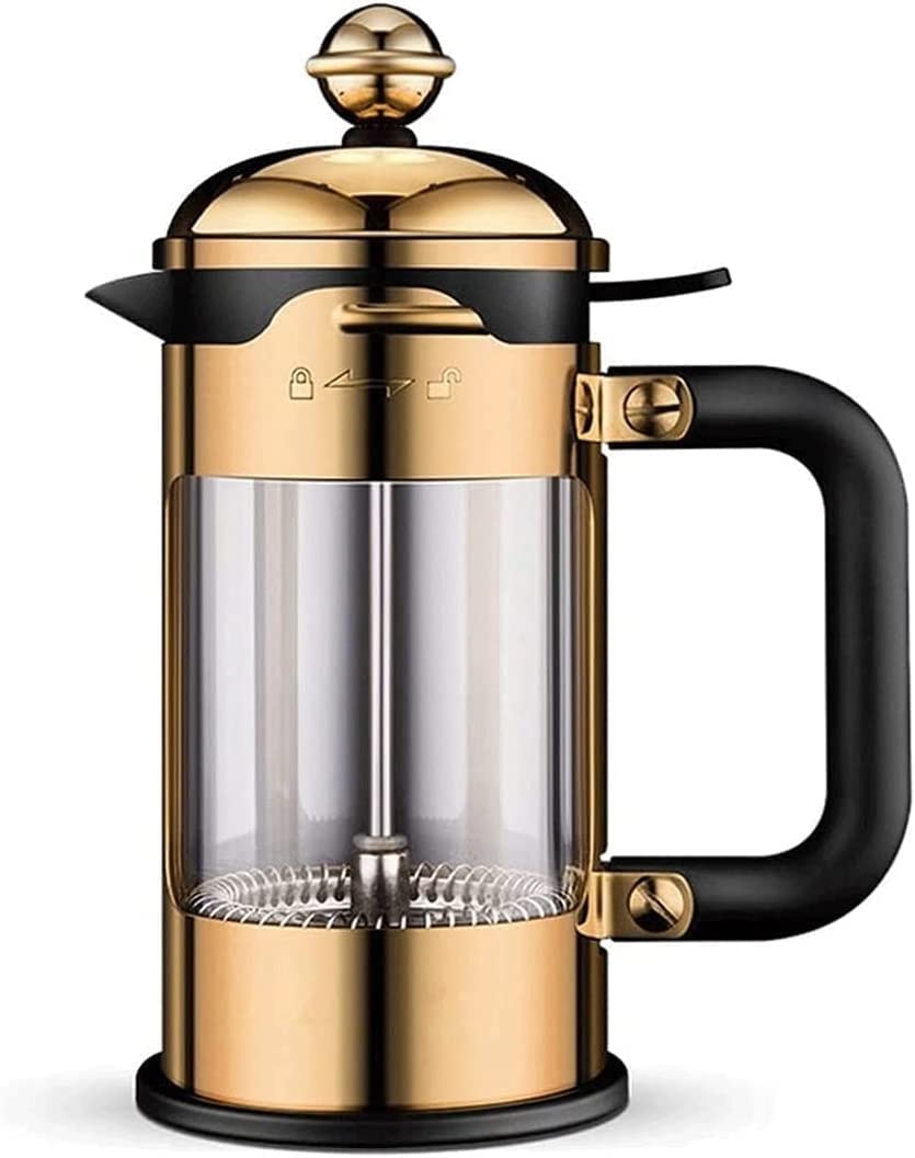 Premium French Press Coffee Maker - 304 Stainless Steel & Borosilicate Glass, BPA-Free, Heat Resistant, Easy to Clean - Perfect for Home, Office & Camping Coffee Brewing