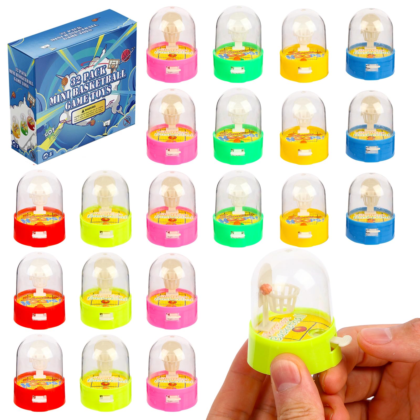 32 Pack Mini Finger Basketball Toys - Fun Desktop Game for Kids, Party Favors & Classroom Prizes - Great for Stress Relief & Office Fun