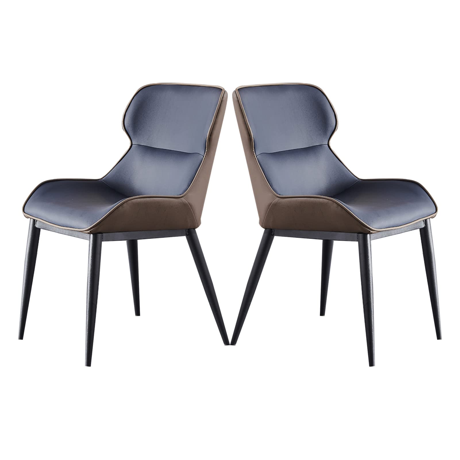 Luxury Modern Dining Chairs Set of 2 - Italian Design Upholstered Stools with Nordic Backrest for Restaurant, Home, Kitchen & Makeup Vanity - Elegant Comfortable Seating for Dining Room & Office