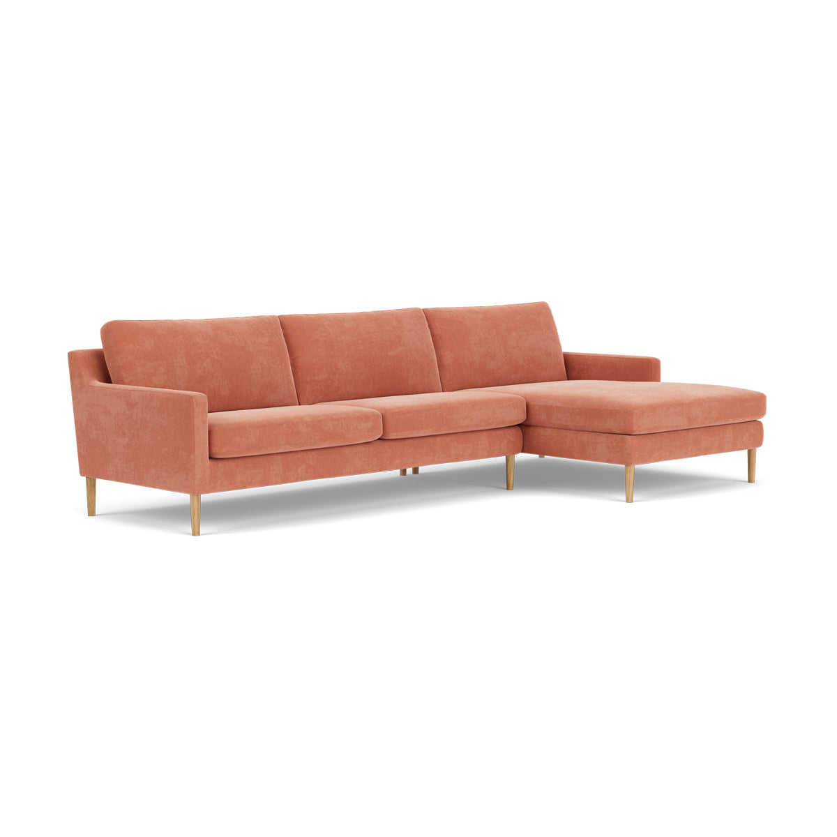 Astha Fabric Right Chaise Sofa - Modern Upholstered Sectional Couch for Living Room, Lounge & Small Spaces