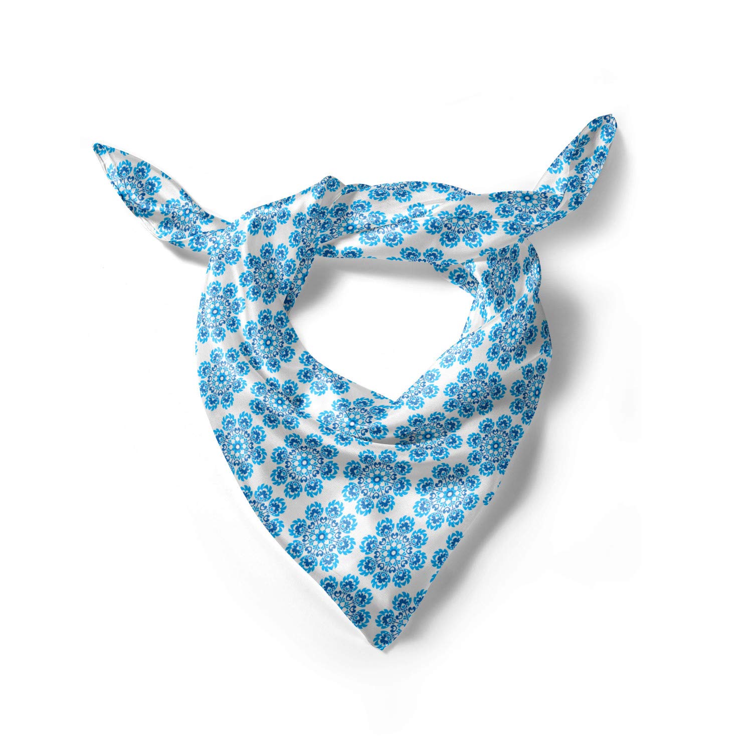 Ambesonne Ethnic Hair Scarf - Polish Flower Pattern Head Wrap for Women, Boho Chic Headband, Fashionable Head Cover for Daily Wear, Travel & Special Occasions