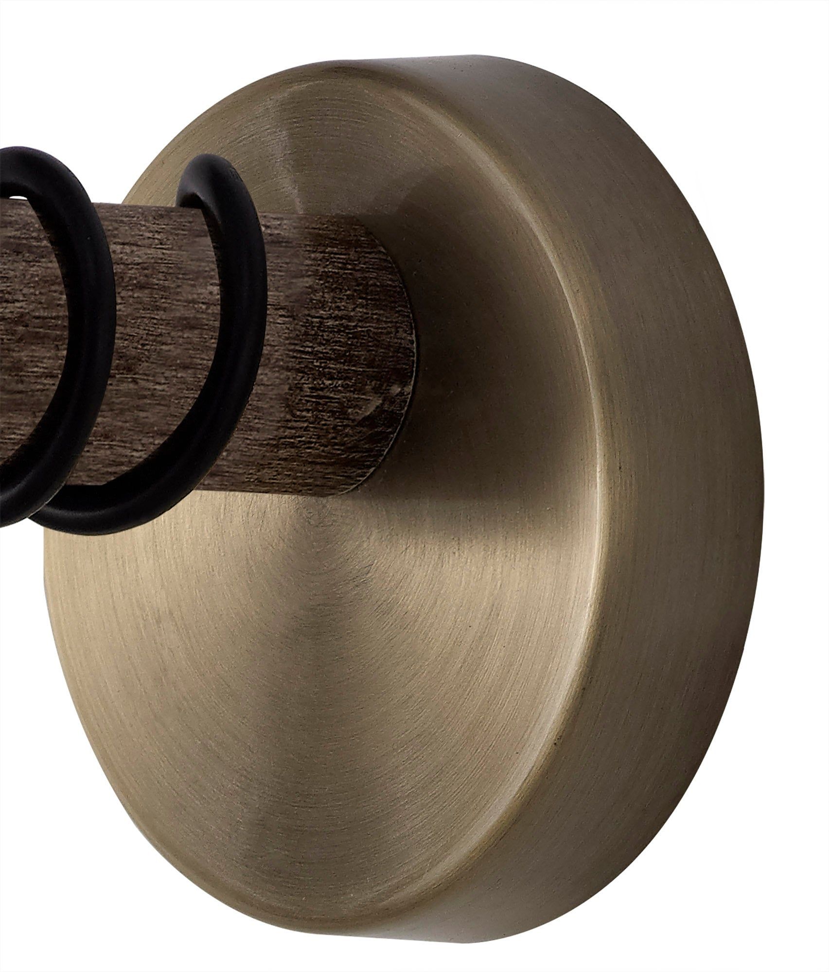 Ambover Wall Lamp with E27 Socket - Medium Oak & Antique Brass Finish IP20 Rated for Bedroom, Living Room, or Hallway Lighting
