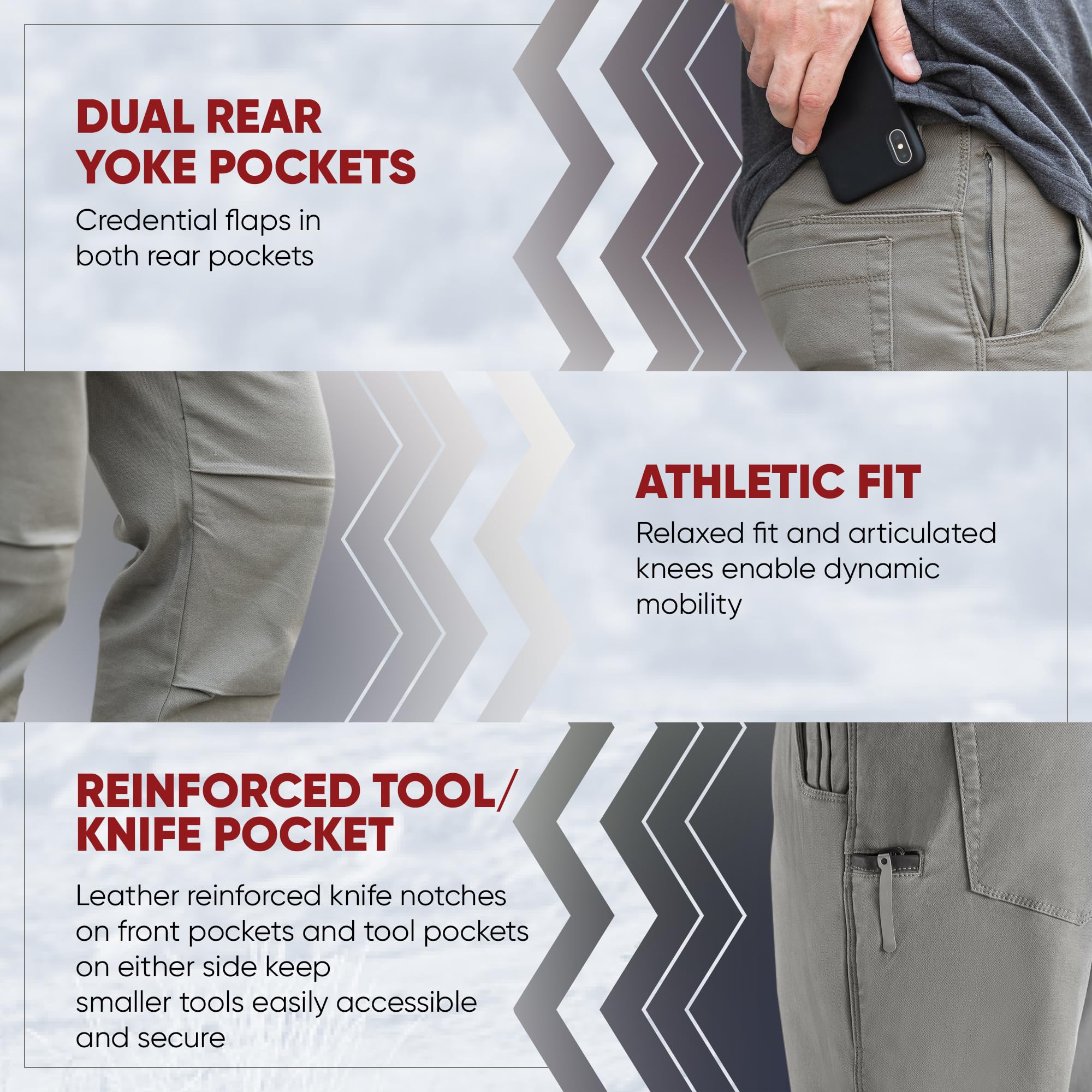 Vertx Delta 2.1 Men's Stretch Pants - Straight Leg with Pockets - Lightweight Cotton Casual Workwear for Office, Travel & Outdoor Activities