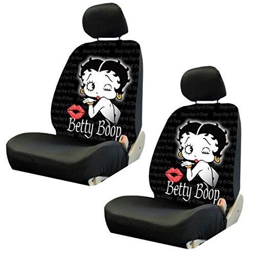 Betty Boop Car Seat Covers and Steering Wheel Cover Set - Low Back Design for Comfort & Style - Perfect for Cars, Trucks, SUVs - Great Gift for Betty Boop Fans