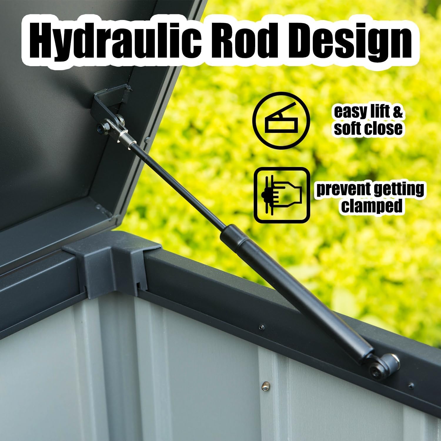 **Domi 120 Gallon Deck Box - Waterproof Outdoor Storage Container with Lockable Resin Lid for Patio, Garden & Pool Tools - Ideal for Cushions, Toys & Equipment (Gray)**