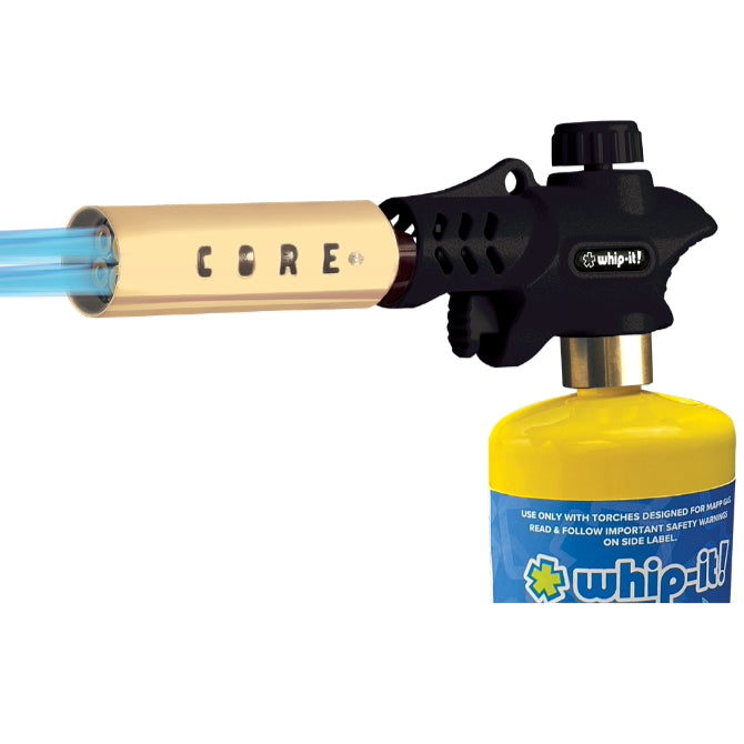 Core Pro Torch - High-Powered Butane Torch Lighter with Adjustable Flame (Black) - Perfect for Cooking, Soldering, Candle Making & DIY Projects