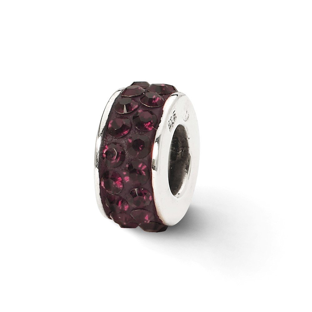 Lux Sterling Silver Double Row Swarovski Crystal Beaded Bracelet - Dark Maroon Jewelry for Women, Perfect for Parties, Weddings & Evening Events