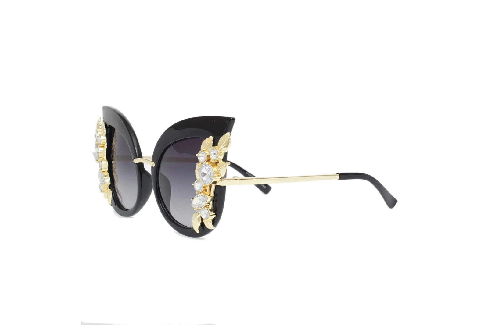 Vintage Black Crystal Cat Eye Glasses for Women - Retro Fashion Sunglasses for Everyday Wear & Special Occasions