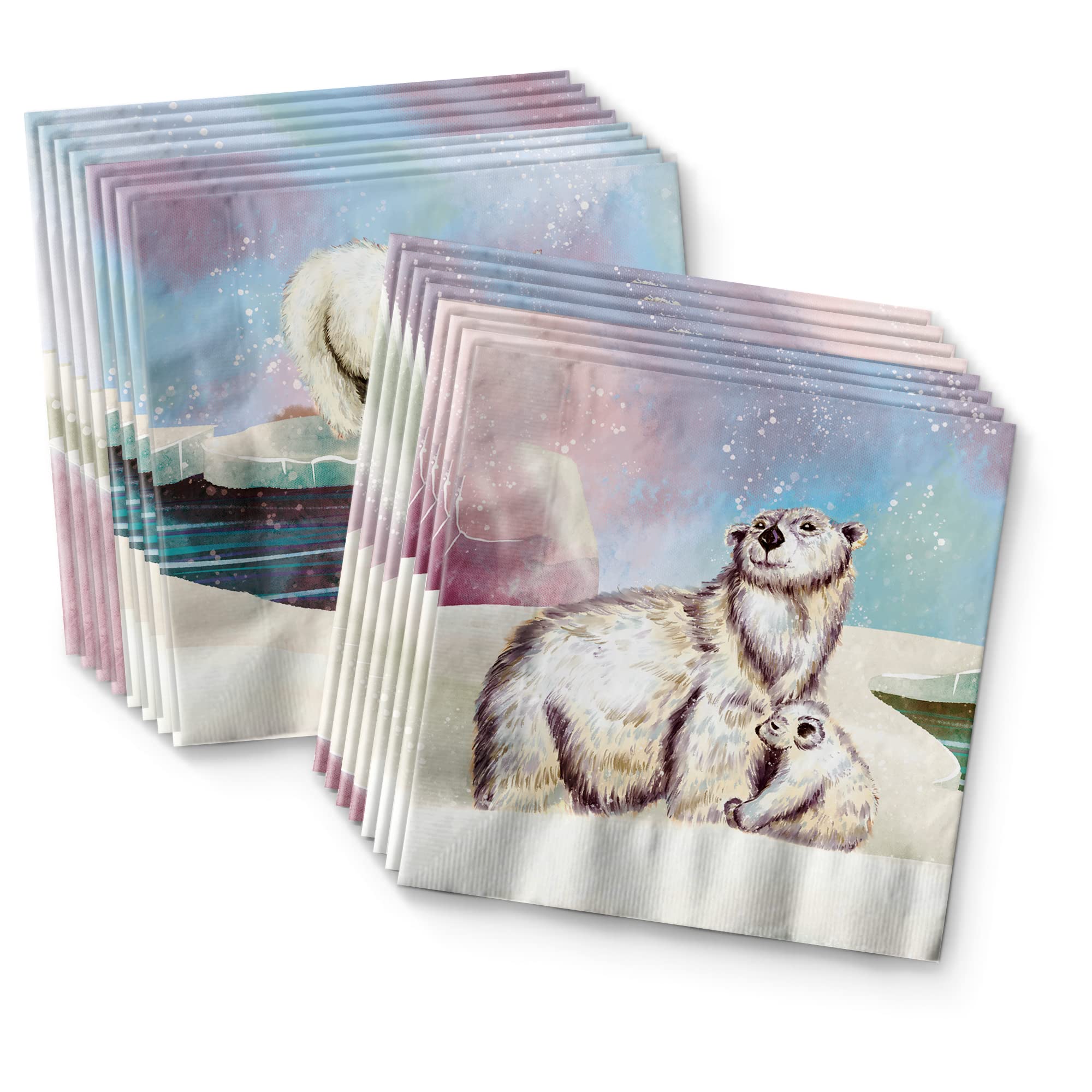 Polar Bear Birthday Party Supplies Set - 16-Piece Winter Themed Tableware Kit with Plates, Napkins & Cups - Perfect for Arctic Animal Themed Parties, Baby Showers & Winter Celebrations